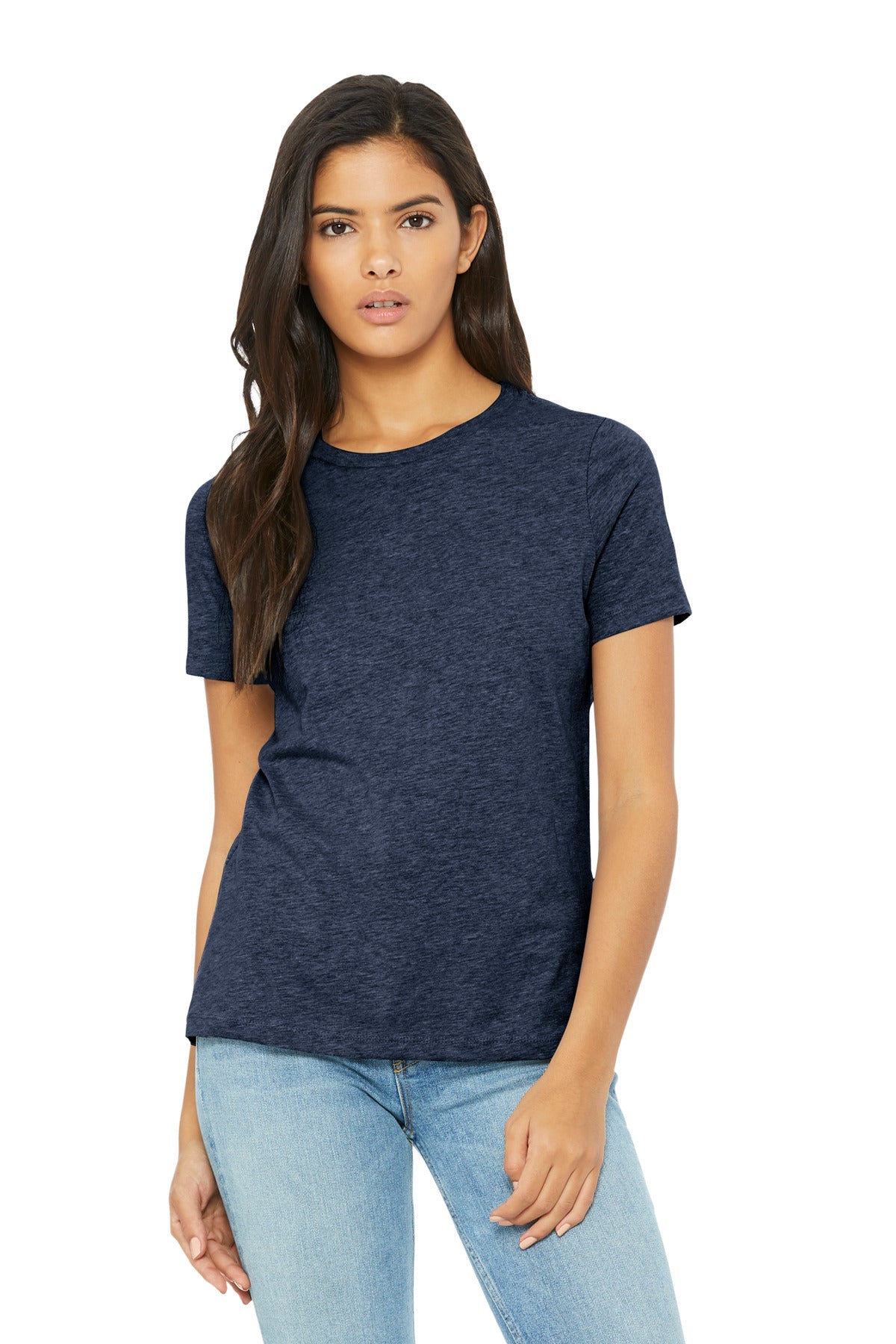 BELLA+CANVAS Women's Relaxed CVC Tee BC6400CVC - Heather Navy - front
