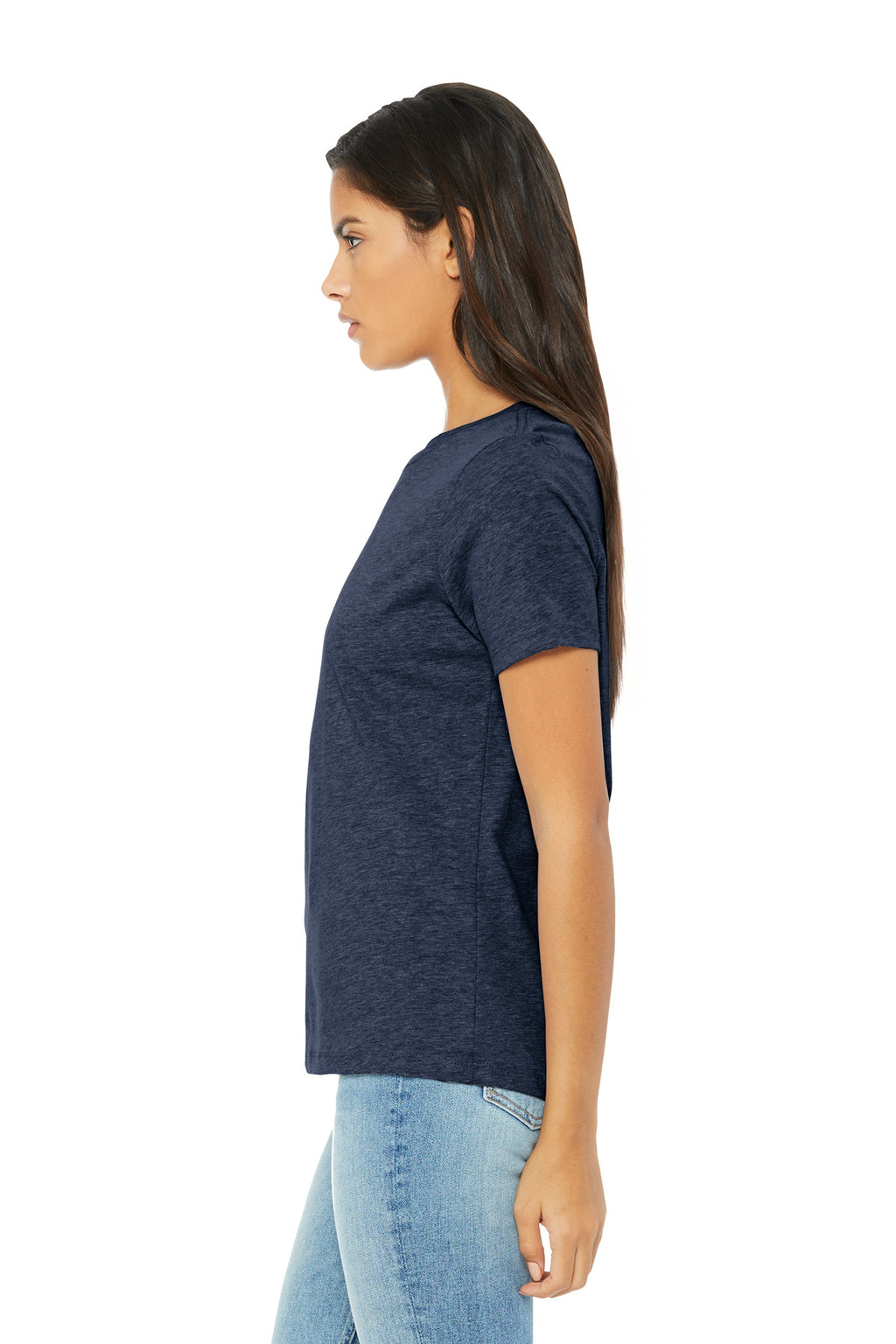 BELLA+CANVAS Women's Relaxed CVC Tee BC6400CVC - Heather Navy - side