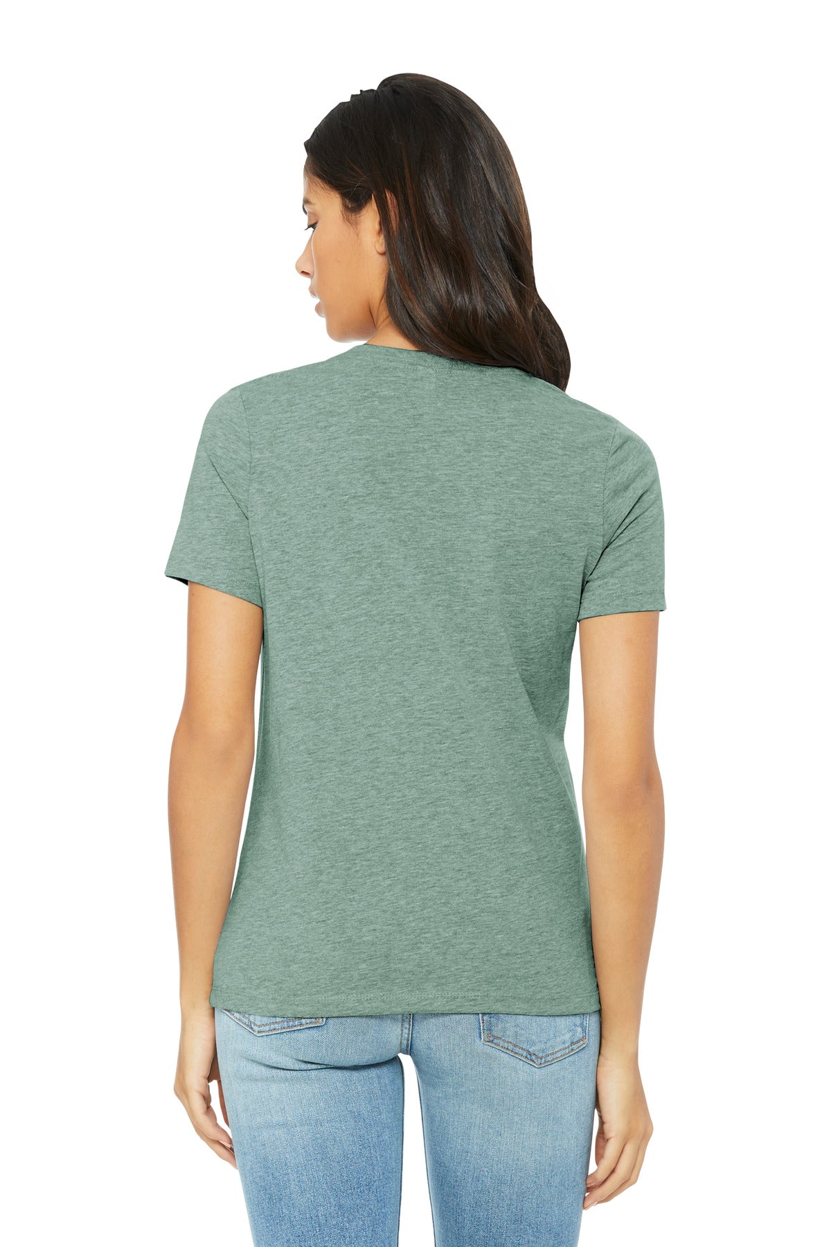 BELLA+CANVAS Women's Relaxed CVC Tee BC6400CVC - Heather Prism Dusty Blue - back