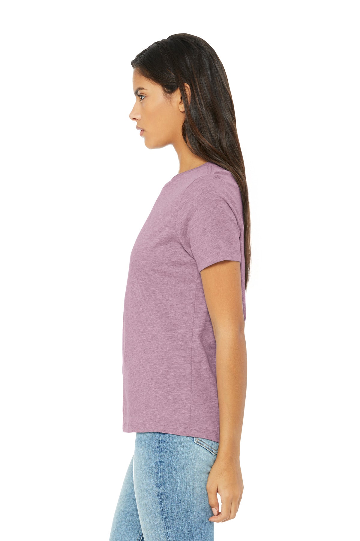 BELLA+CANVAS Women's Relaxed CVC Tee BC6400CVC - Heather Prism Lilac - side