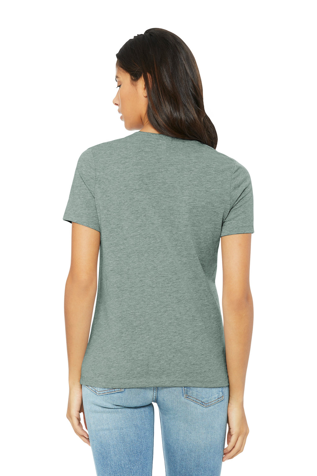 BELLA+CANVAS Women's Relaxed CVC Tee BC6400CVC - Heather Sage - back