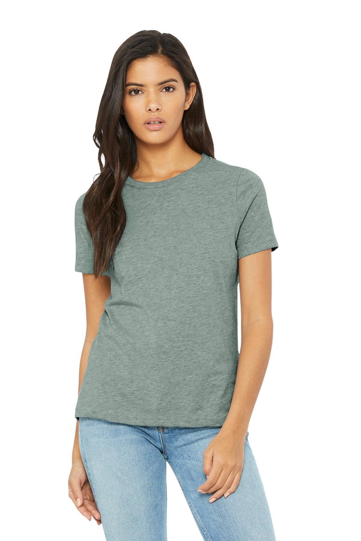 BELLA+CANVAS Women's Relaxed CVC Tee BC6400CVC - Heather Sage - front