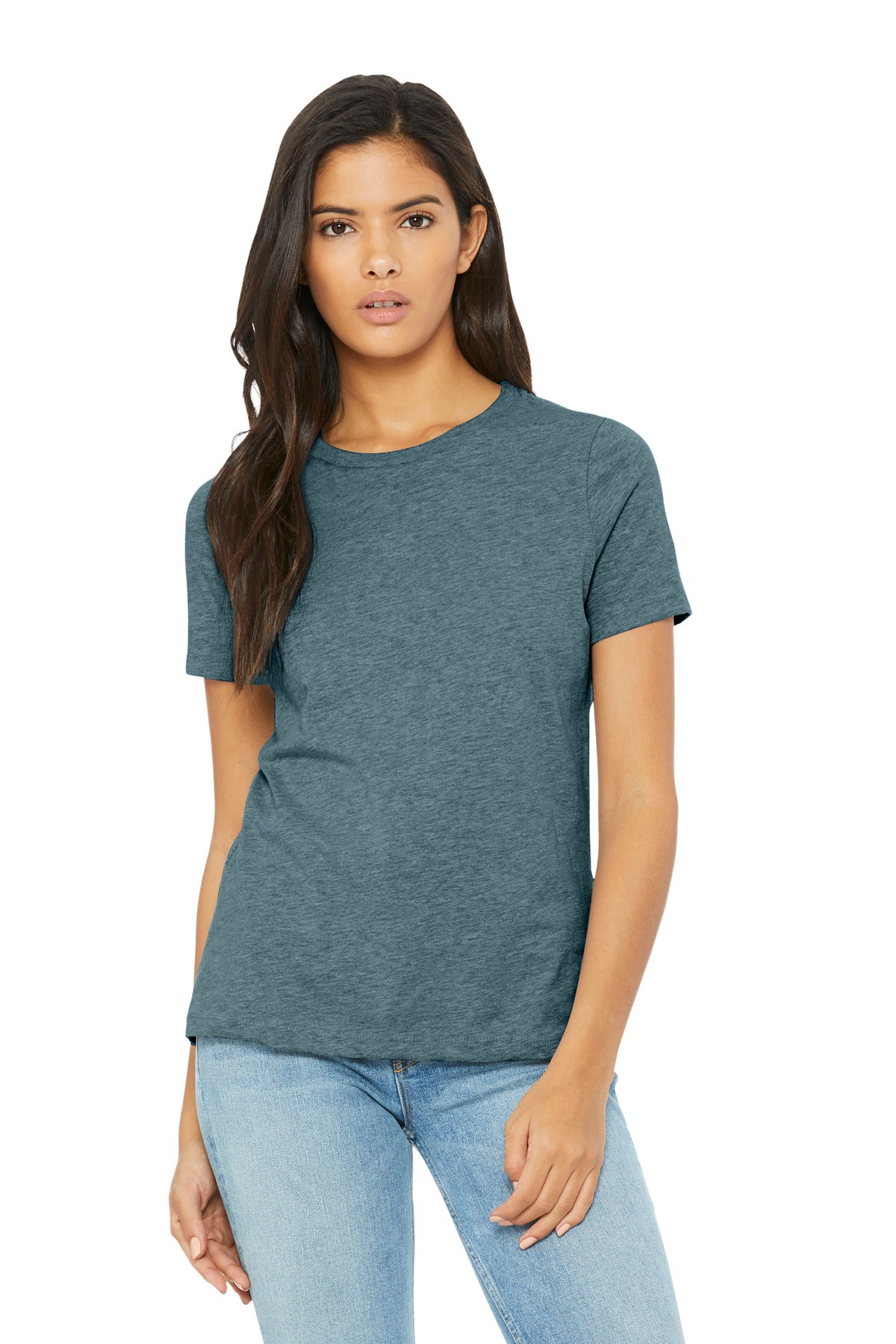 BELLA+CANVAS Women's Relaxed CVC Tee BC6400CVC - Heather Slate - front
