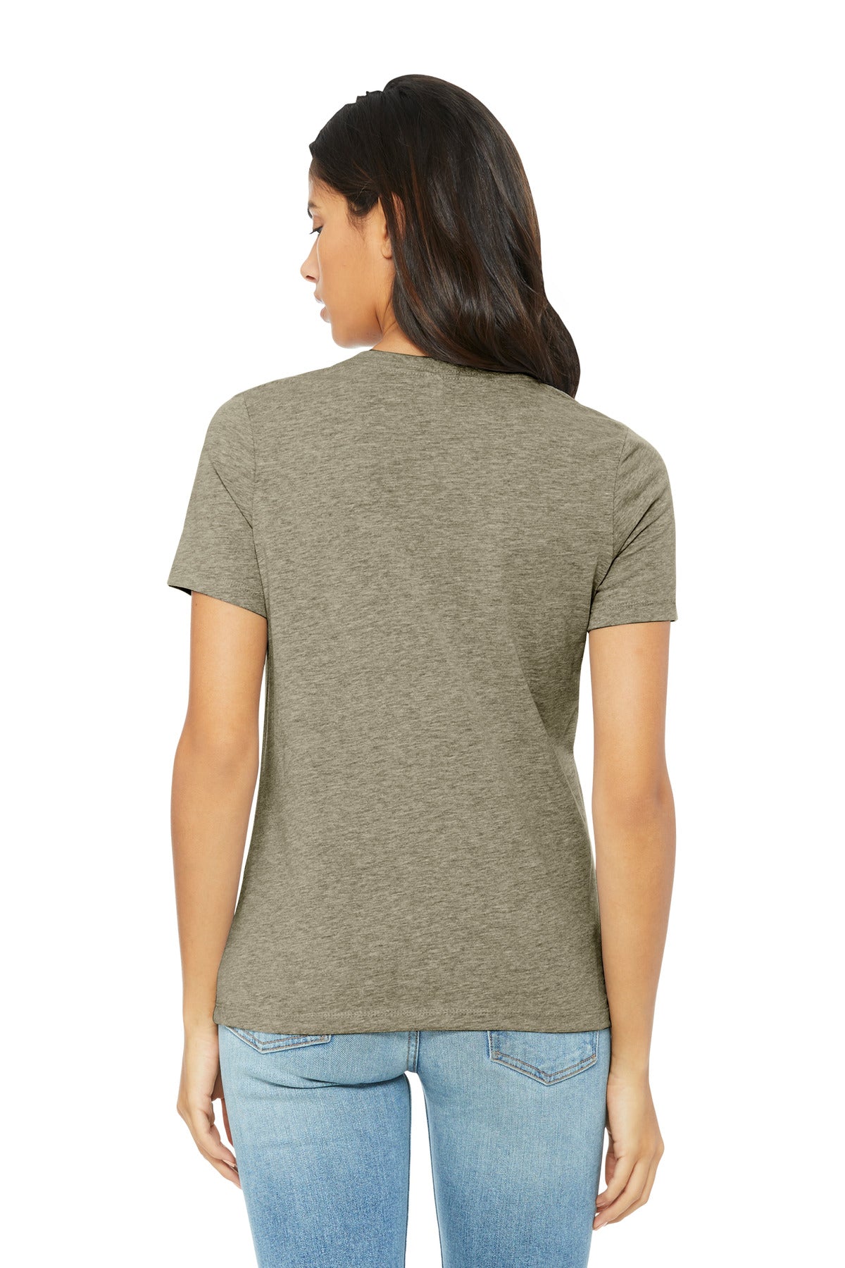 BELLA+CANVAS Women's Relaxed CVC Tee BC6400CVC - Heather Stone - back