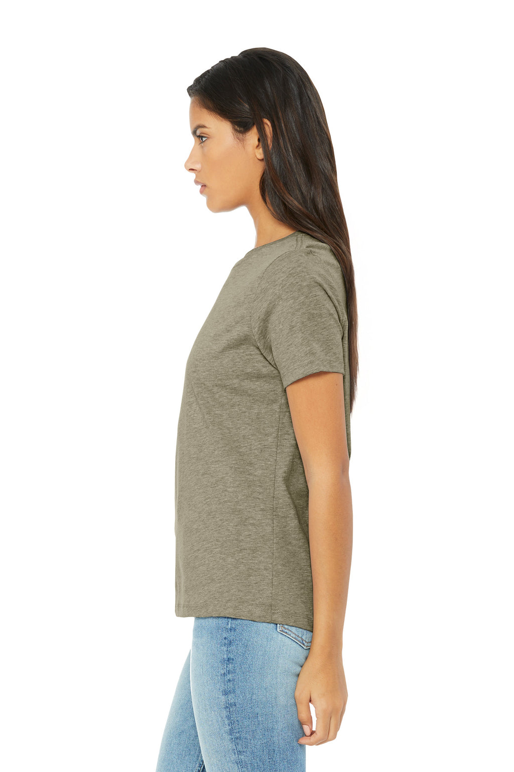 BELLA+CANVAS Women's Relaxed CVC Tee BC6400CVC - Heather Stone - side