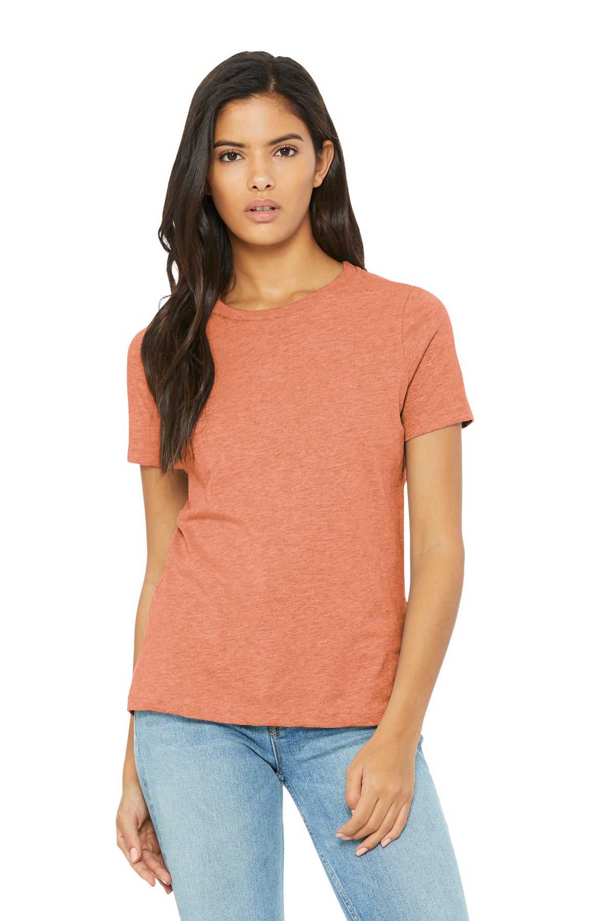 BELLA+CANVAS Women's Relaxed CVC Tee BC6400CVC - Heather Sunset - front