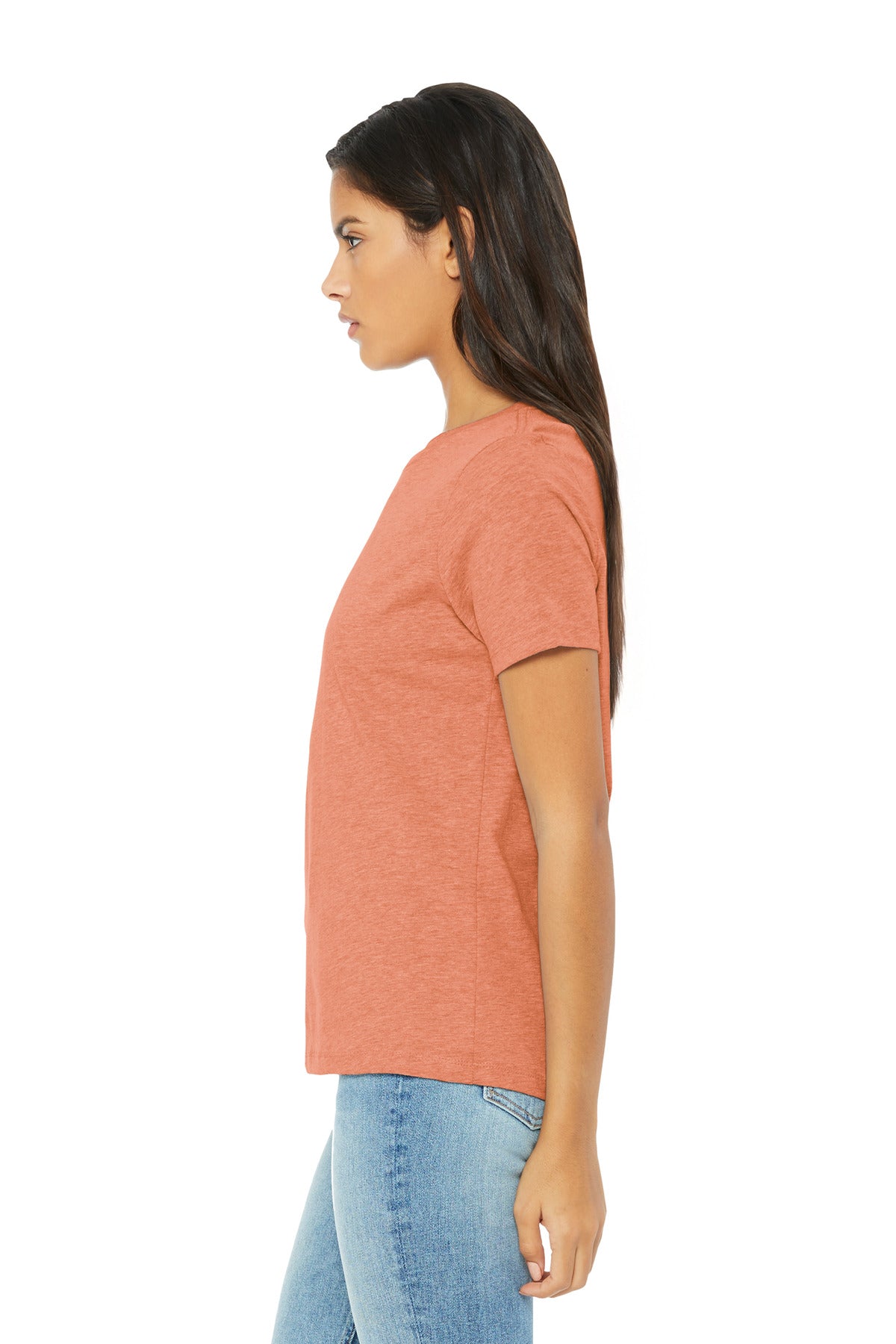BELLA+CANVAS Women's Relaxed CVC Tee BC6400CVC - Heather Sunset - side