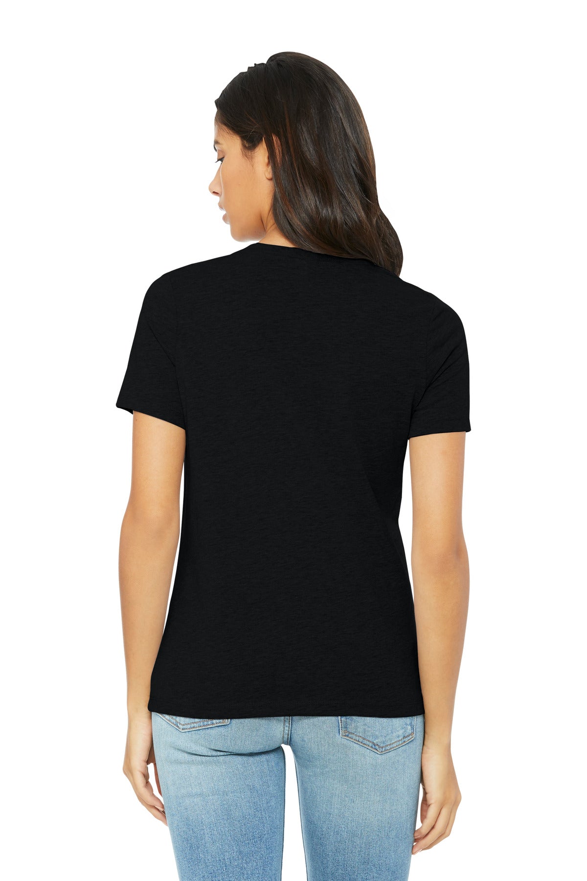 BELLA+CANVAS Women's Relaxed CVC Tee BC6400CVC - Solid Black Blend - back