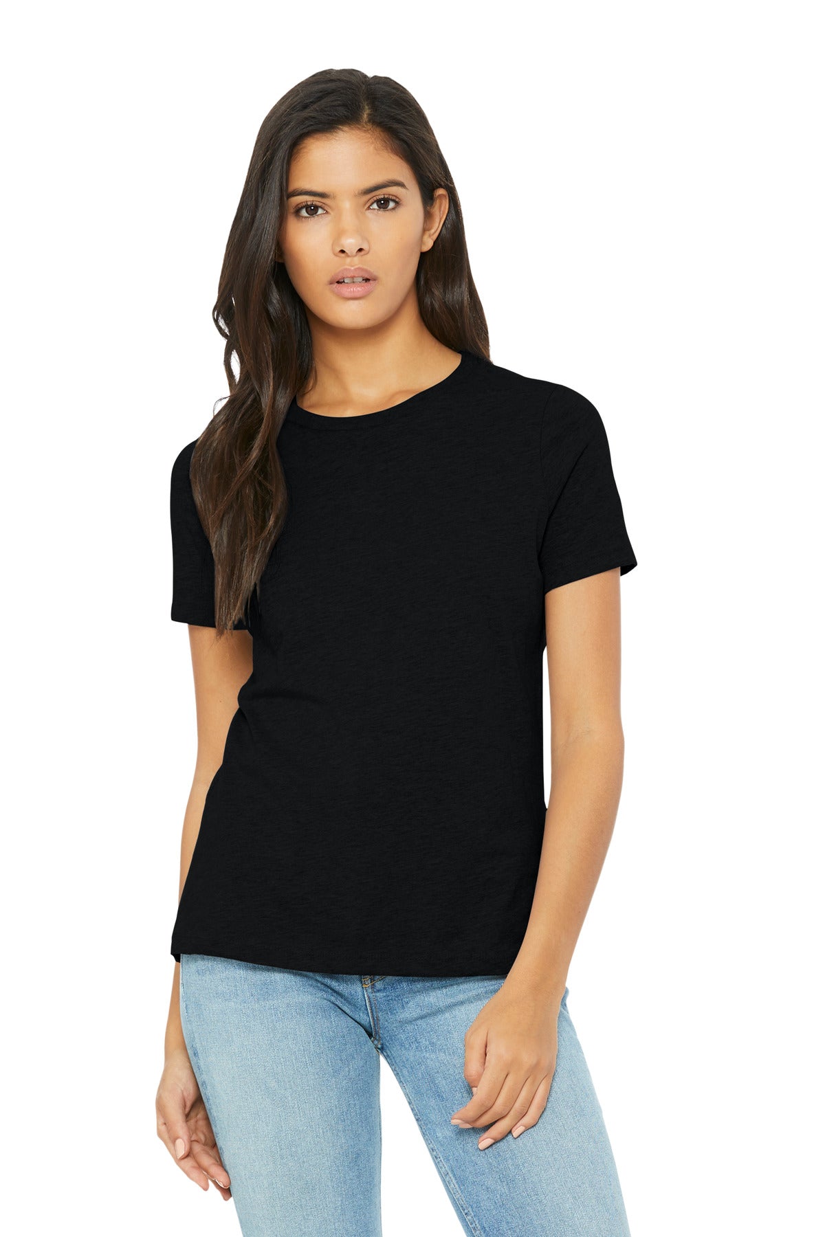 BELLA+CANVAS Women's Relaxed CVC Tee BC6400CVC - Solid Black Blend - front