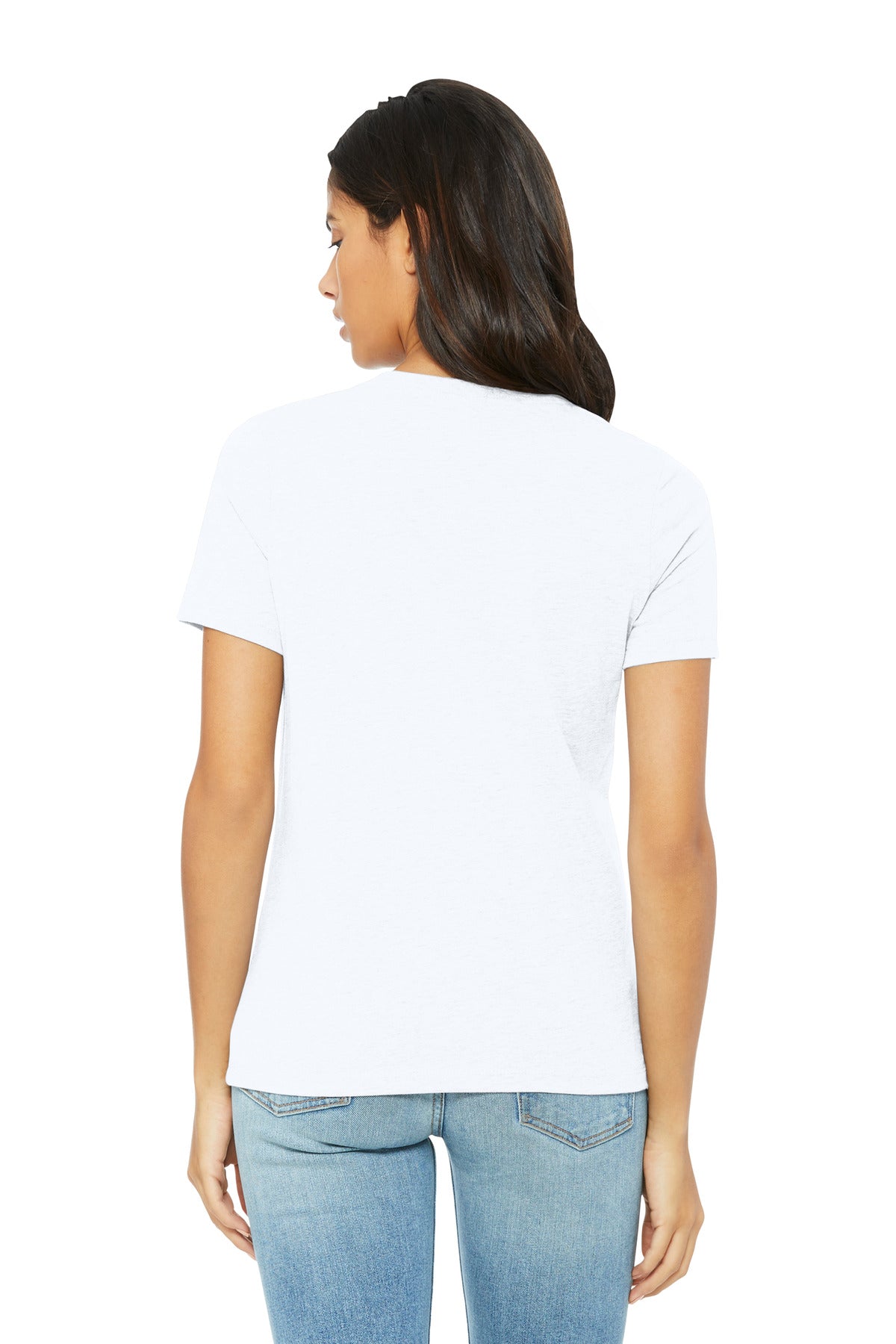 BELLA+CANVAS Women's Relaxed CVC Tee BC6400CVC - Solid White Blend - back