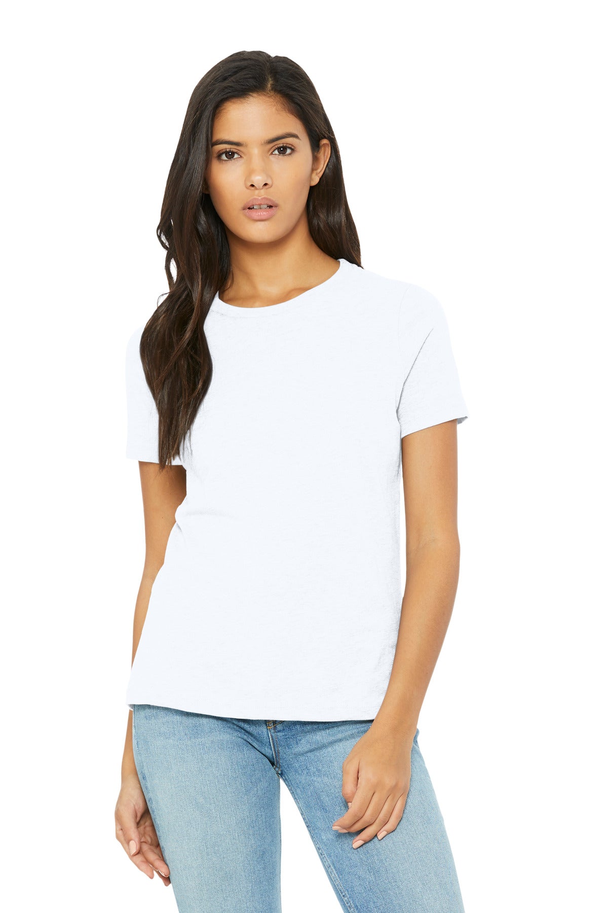 BELLA+CANVAS Women's Relaxed CVC Tee BC6400CVC - Solid White Blend - front