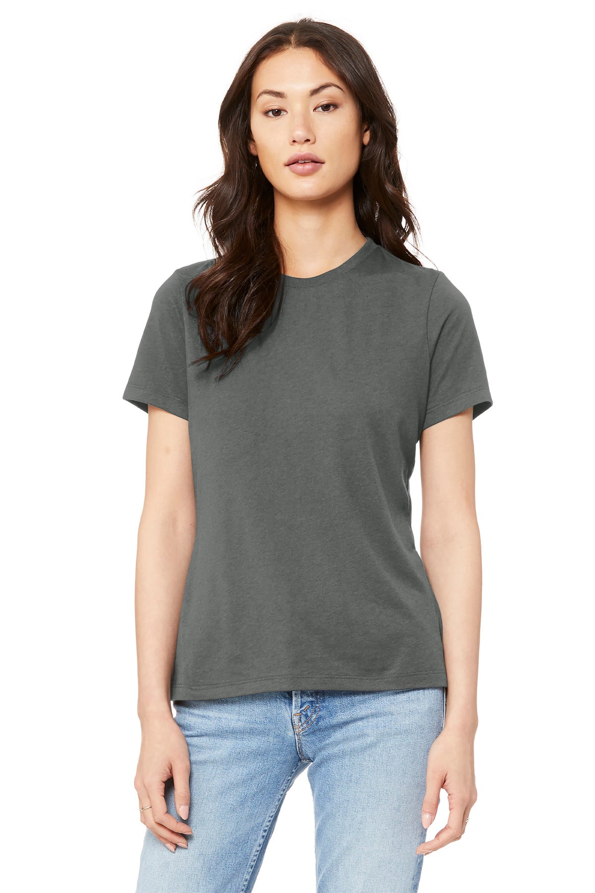 BELLA+CANVAS Women's Relaxed Jersey Short Sleeve Tee. BC6400 - Asphalt - front