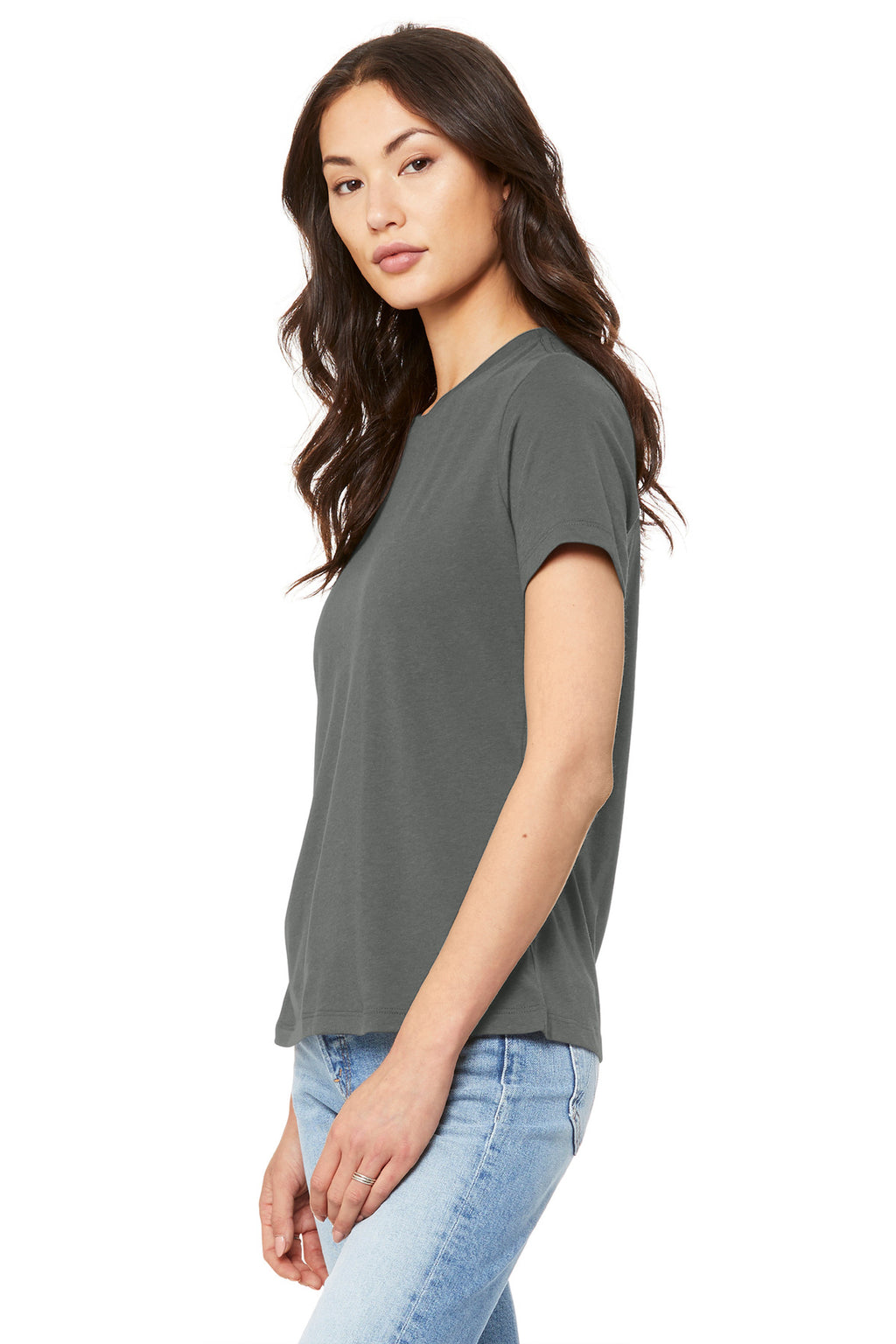 BELLA+CANVAS Women's Relaxed Jersey Short Sleeve Tee. BC6400 - Asphalt - side