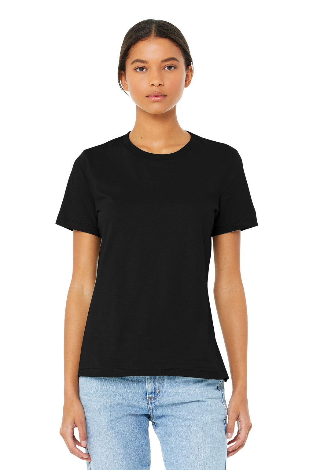 BELLA+CANVAS Women's Relaxed Jersey Short Sleeve Tee. BC6400 - Black - front