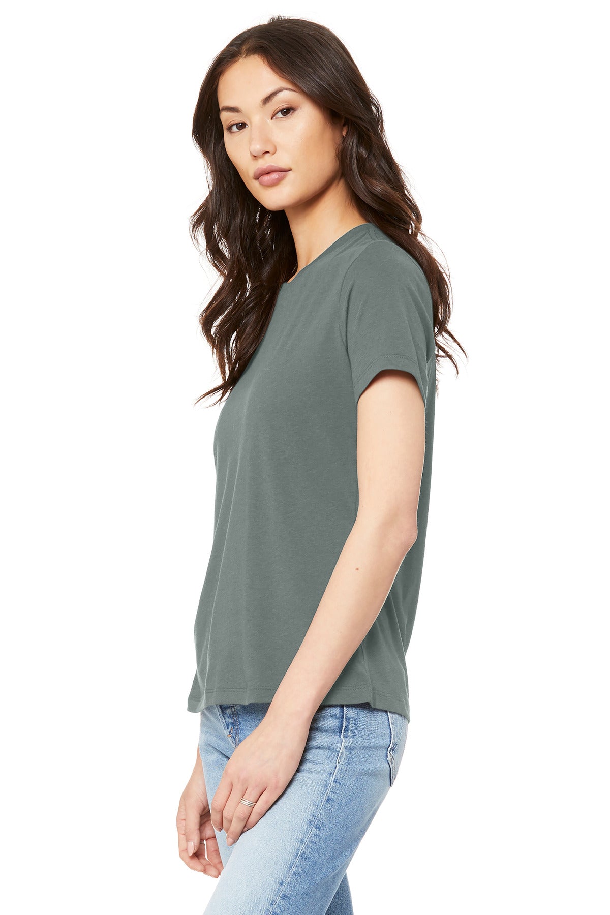 BELLA+CANVAS Women's Relaxed Jersey Short Sleeve Tee. BC6400 - Blue Storm - side