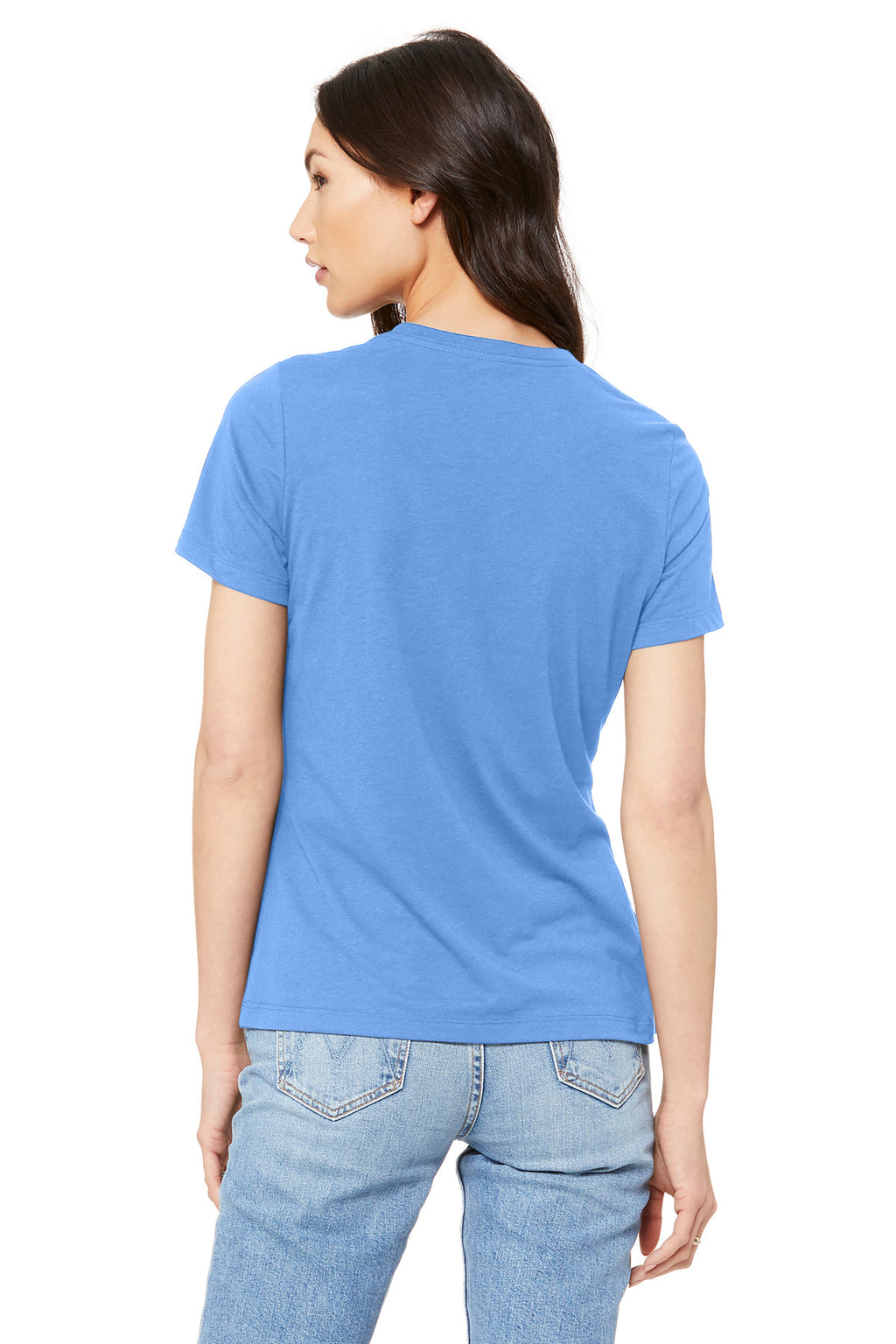 BELLA+CANVAS Women's Relaxed Jersey Short Sleeve Tee. BC6400 - Carolina Blue - back