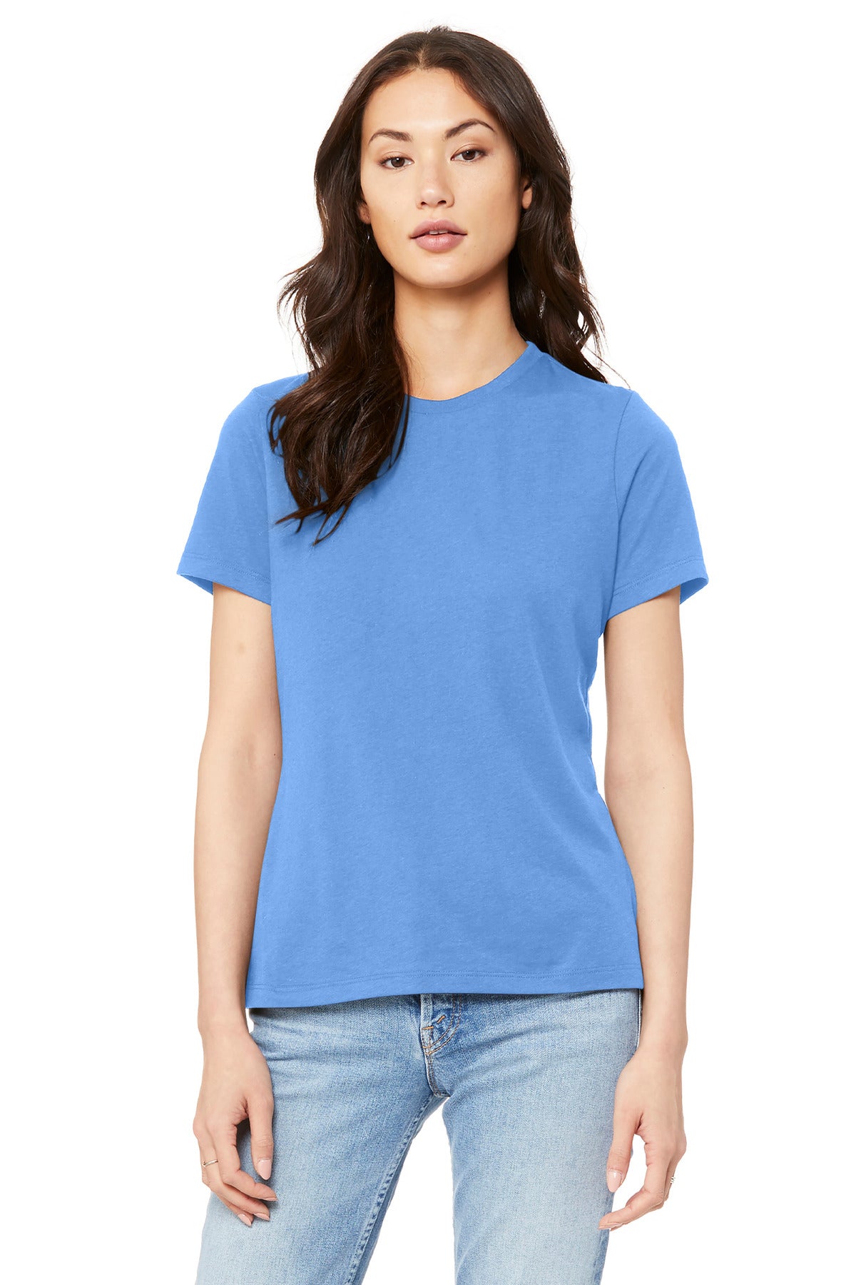 BELLA+CANVAS Women's Relaxed Jersey Short Sleeve Tee. BC6400 - Carolina Blue - front