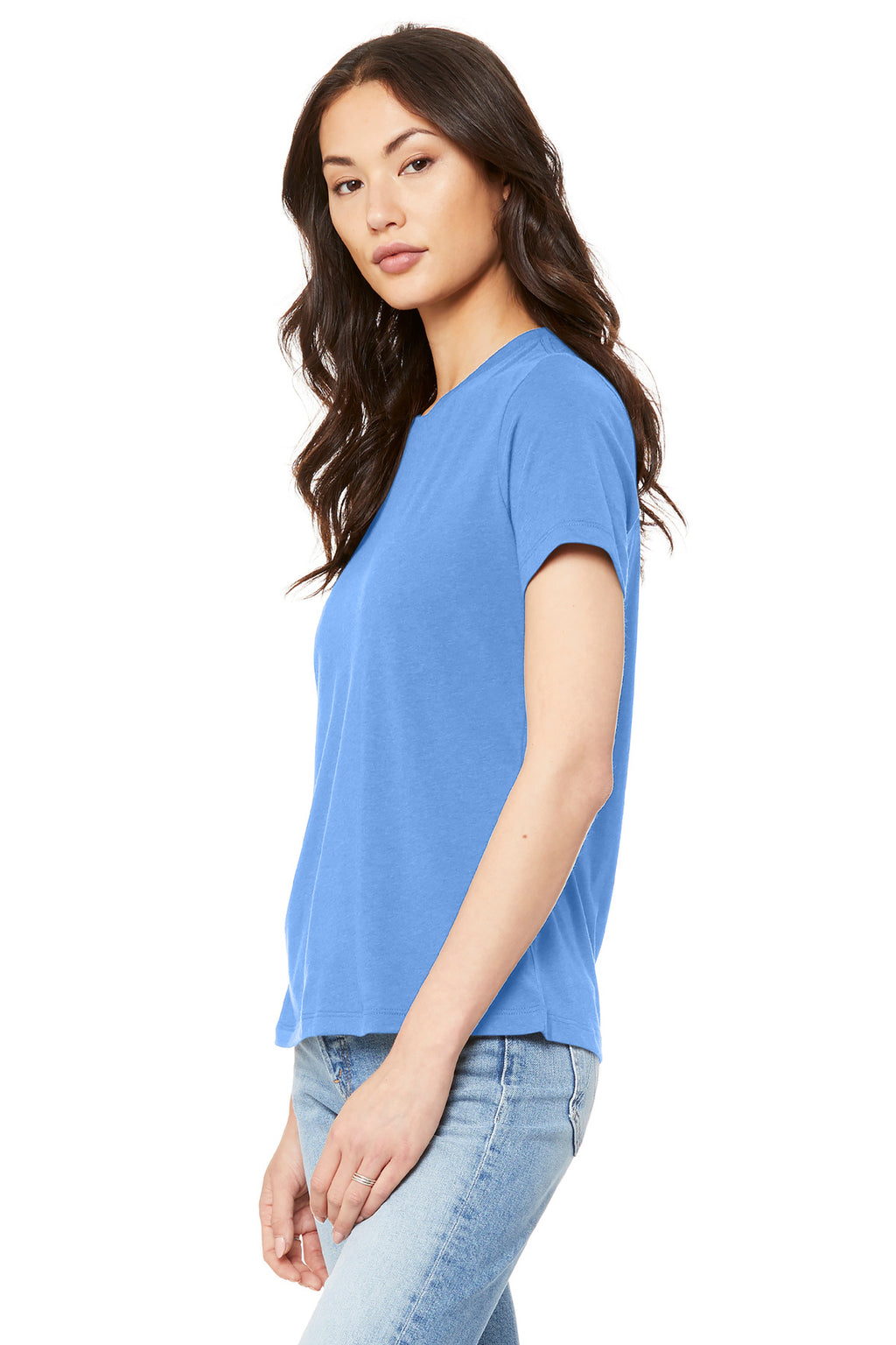 BELLA+CANVAS Women's Relaxed Jersey Short Sleeve Tee. BC6400 - Carolina Blue - side