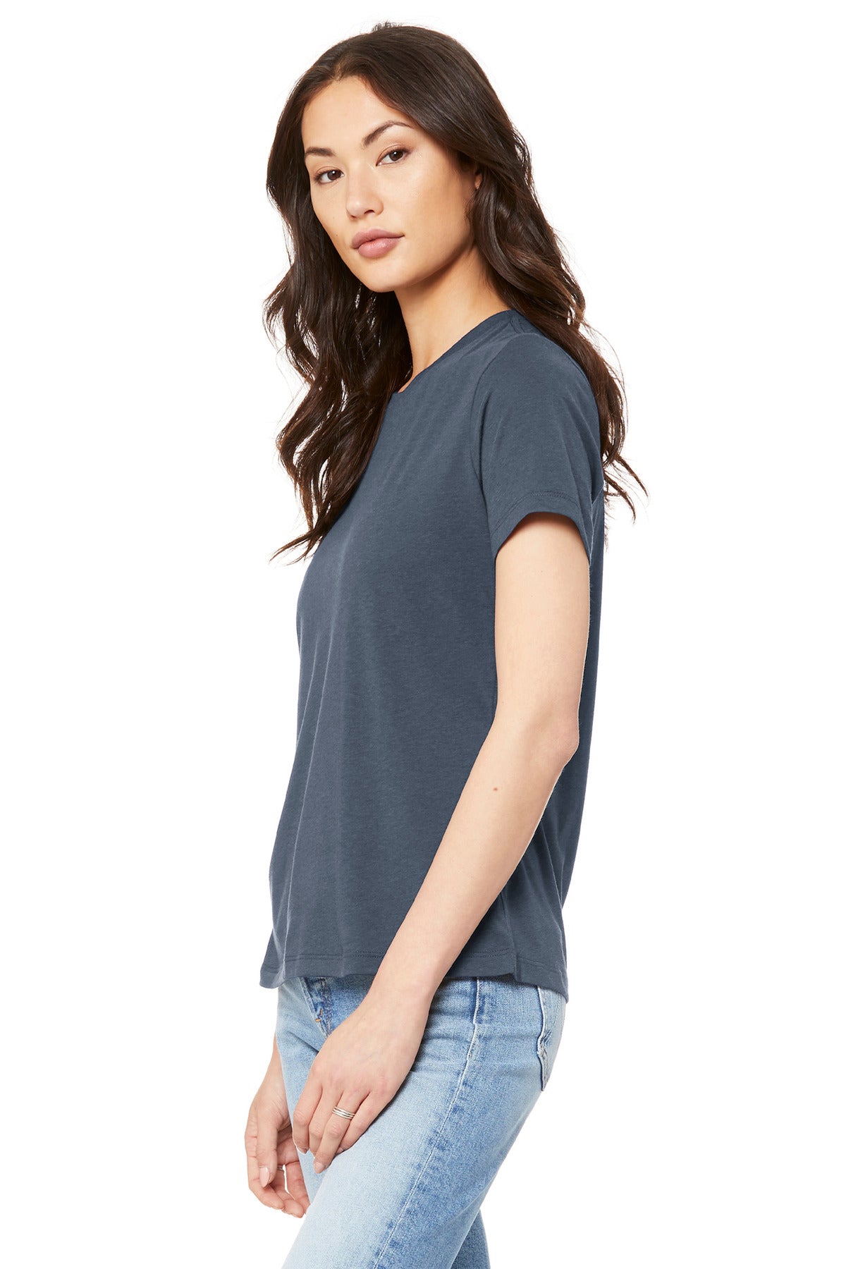 BELLA+CANVAS Women's Relaxed Jersey Short Sleeve Tee. BC6400 - Dark Grey - side