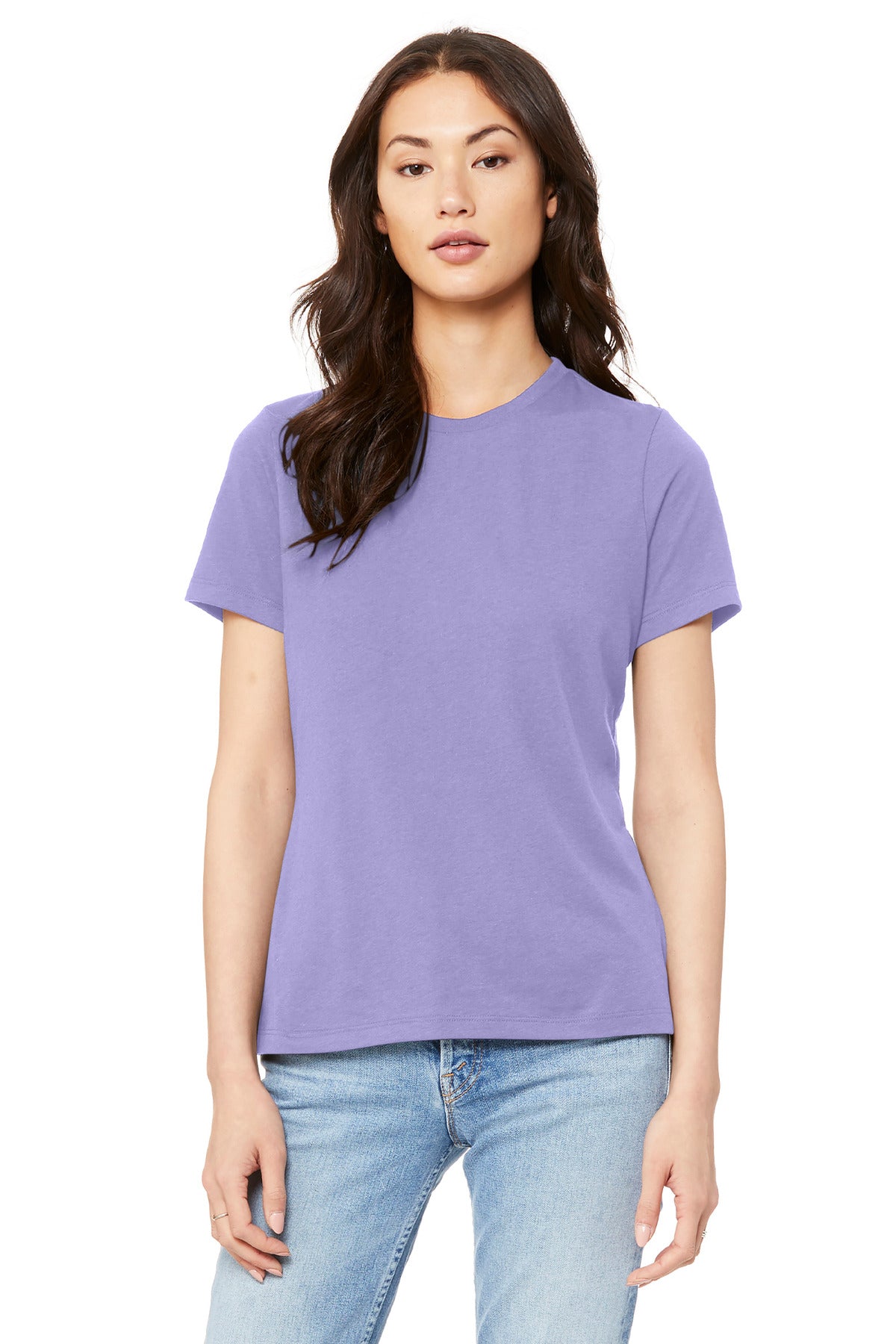 BELLA+CANVAS Women's Relaxed Jersey Short Sleeve Tee. BC6400 - Dark Lavender - front