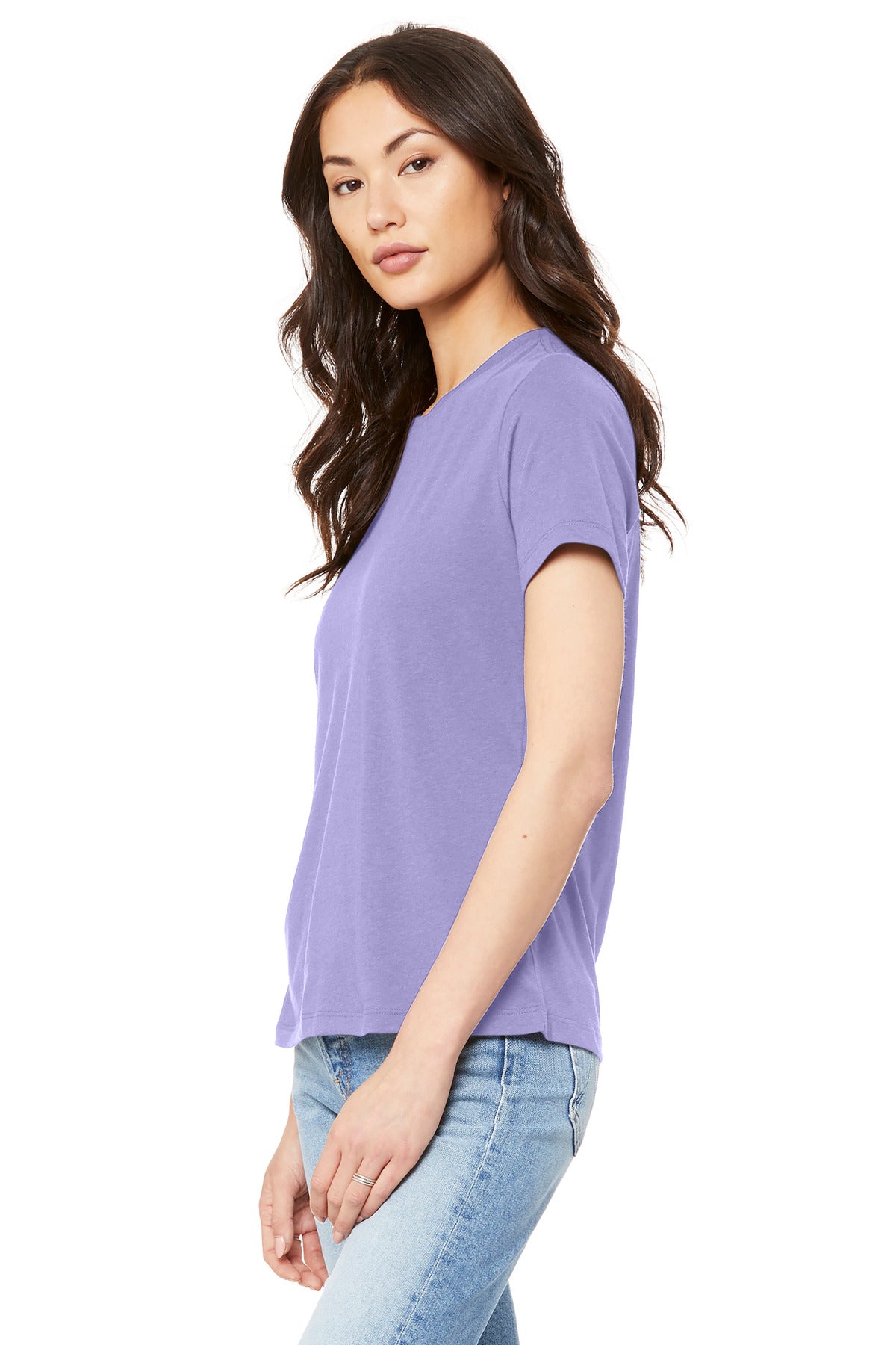 BELLA+CANVAS Women's Relaxed Jersey Short Sleeve Tee. BC6400 - Dark Lavender - side
