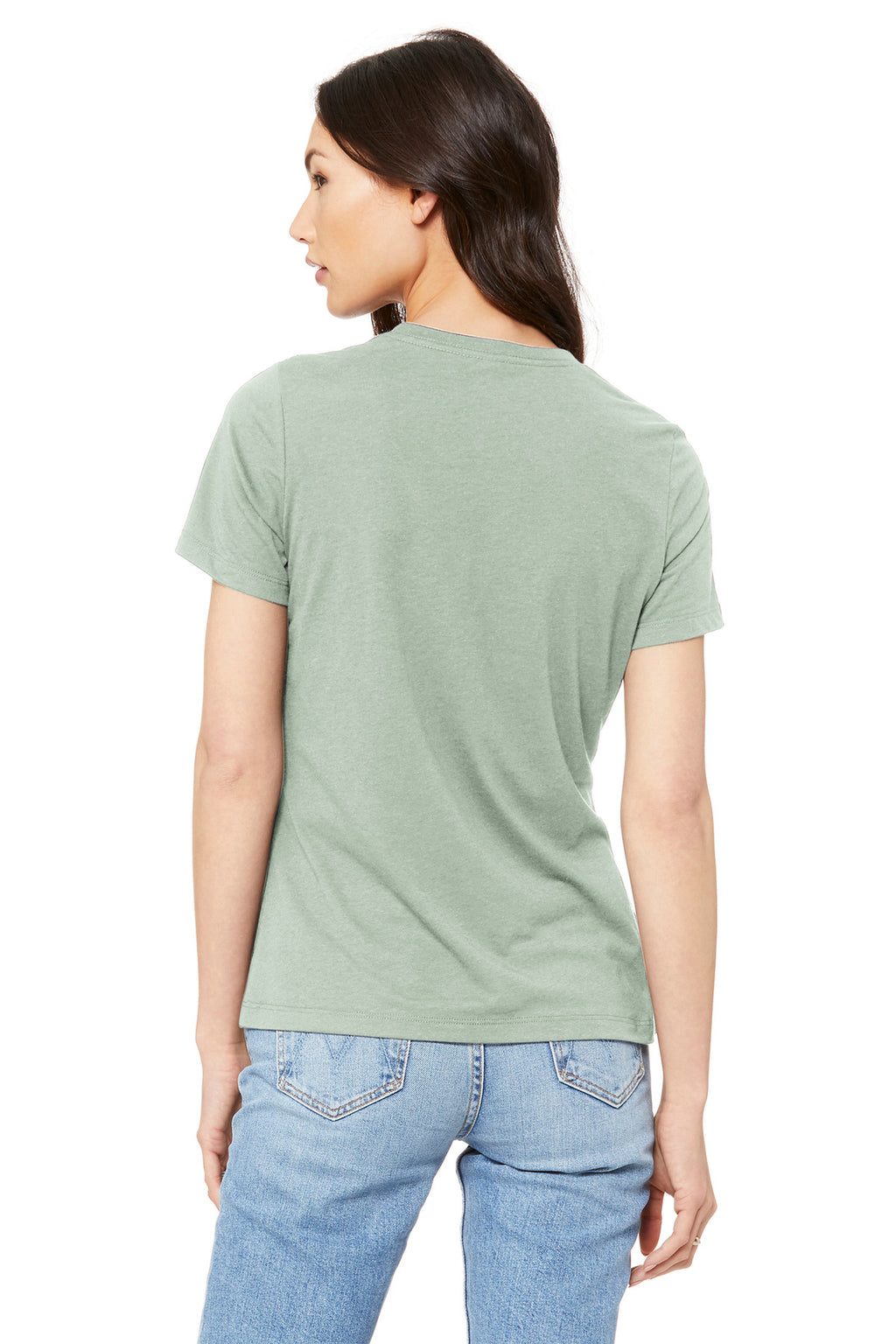 BELLA+CANVAS Women's Relaxed Jersey Short Sleeve Tee. BC6400 - Dusty Blue - back