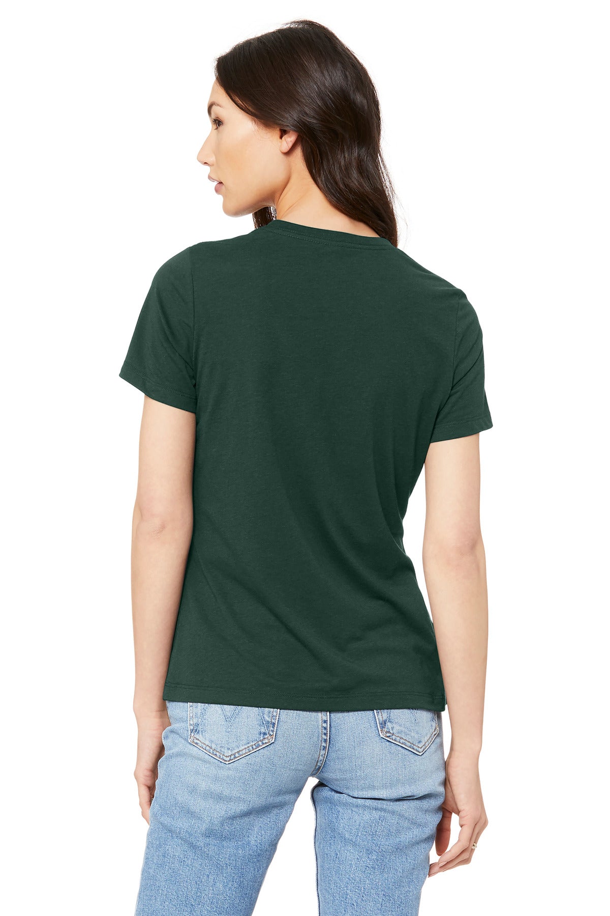 BELLA+CANVAS Women's Relaxed Jersey Short Sleeve Tee. BC6400 - Forest - back