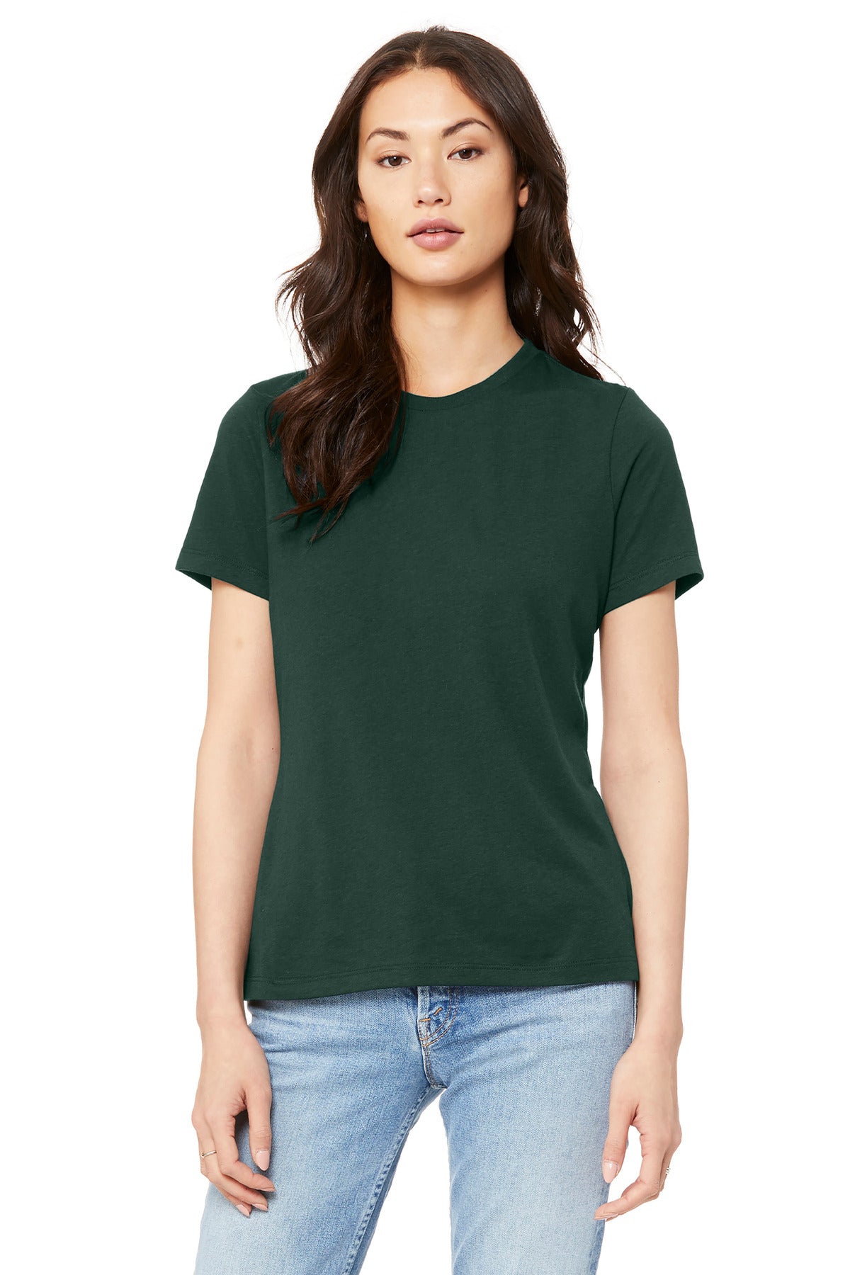 BELLA+CANVAS Women's Relaxed Jersey Short Sleeve Tee. BC6400 - Forest - front