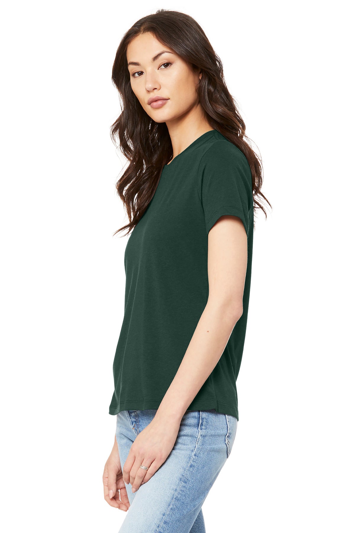 BELLA+CANVAS Women's Relaxed Jersey Short Sleeve Tee. BC6400 - Forest - side