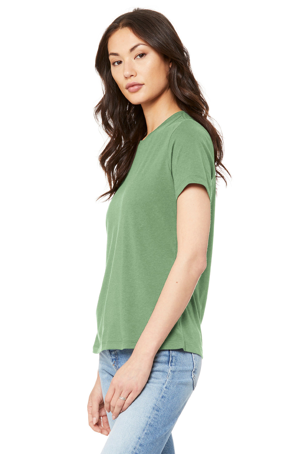 BELLA+CANVAS Women's Relaxed Jersey Short Sleeve Tee. BC6400 - Leaf - side