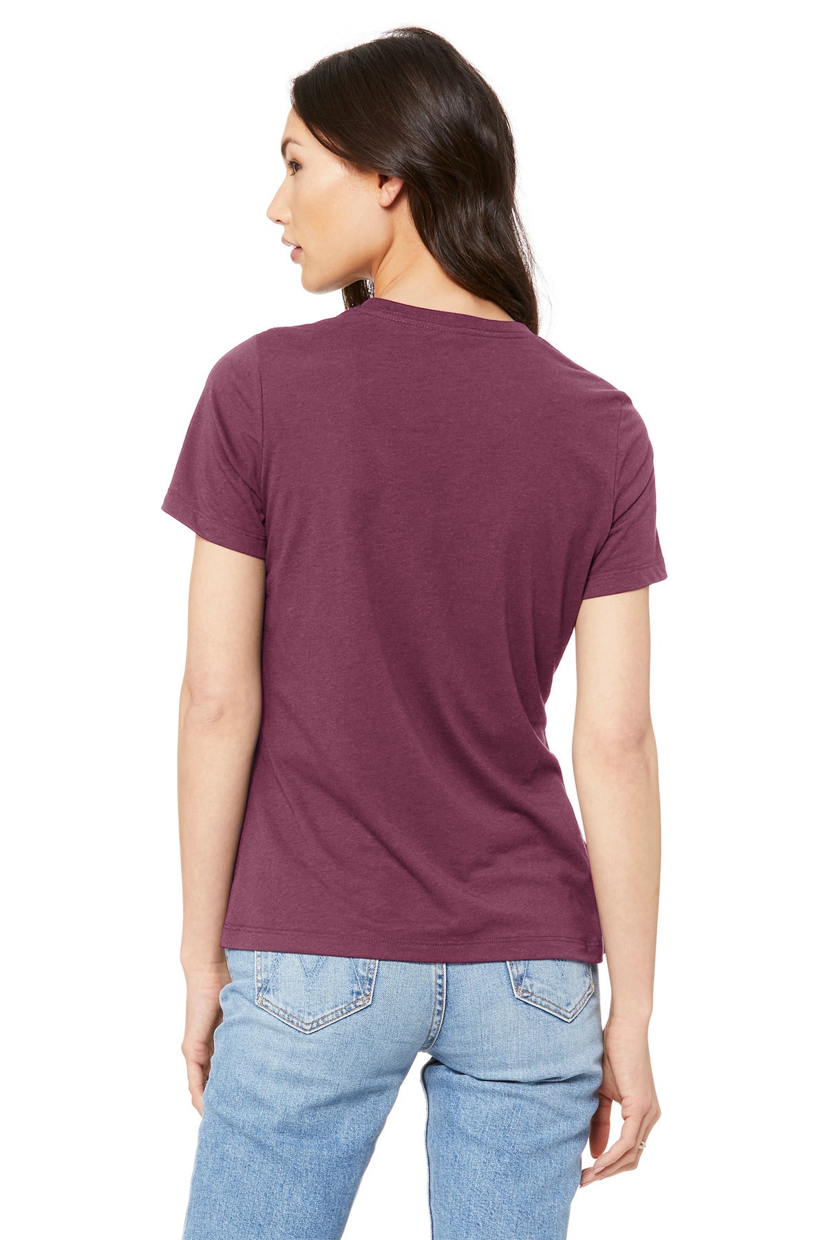 BELLA+CANVAS Women's Relaxed Jersey Short Sleeve Tee. BC6400 - Maroon - back