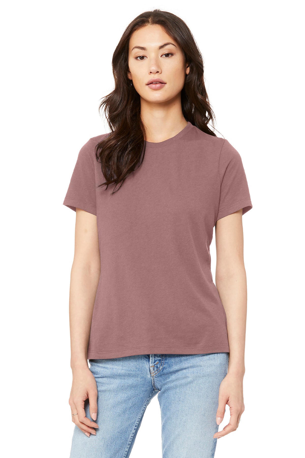 BELLA+CANVAS Women's Relaxed Jersey Short Sleeve Tee. BC6400 - Mauve - front
