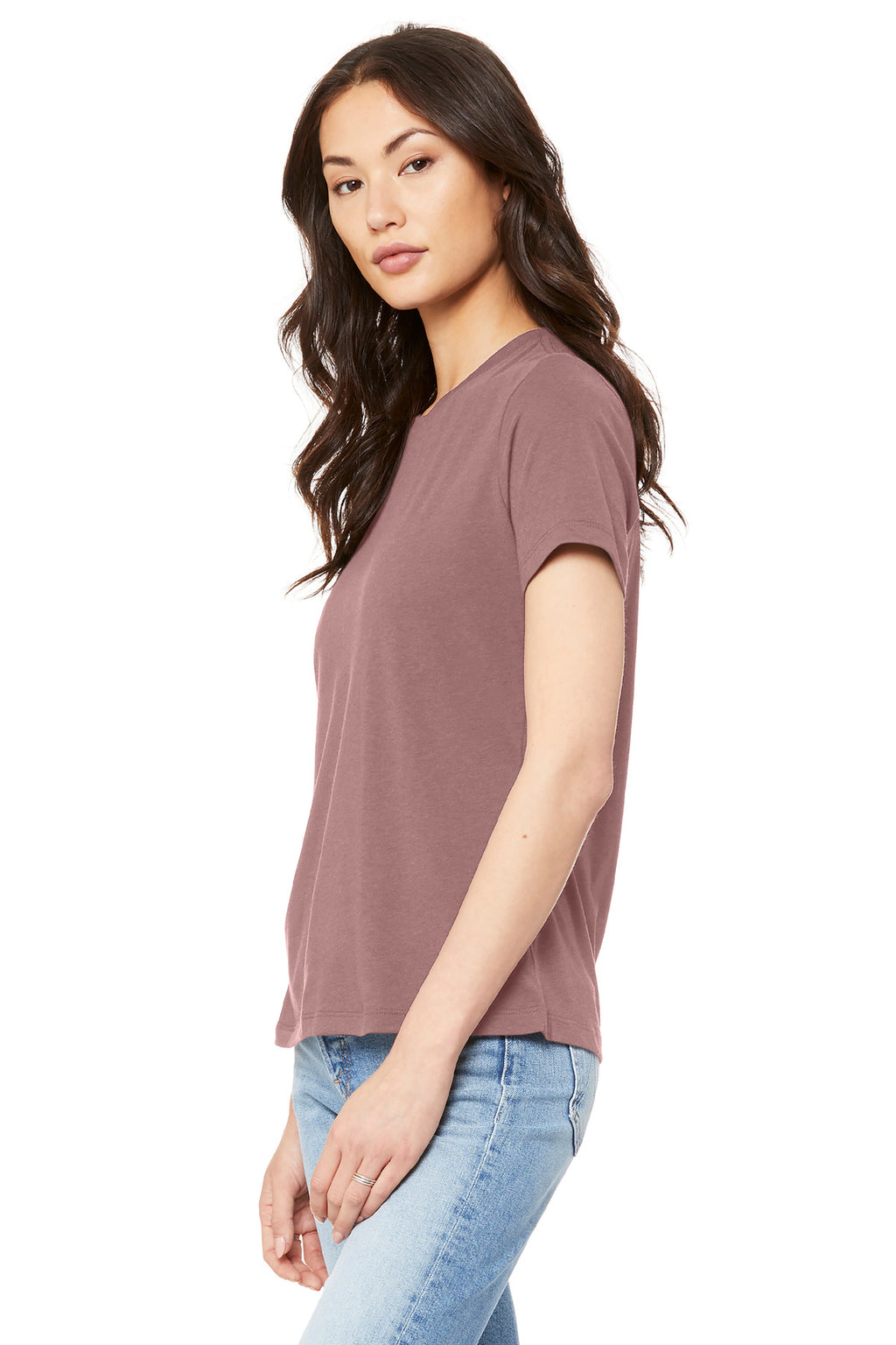BELLA+CANVAS Women's Relaxed Jersey Short Sleeve Tee. BC6400 - Mauve - side
