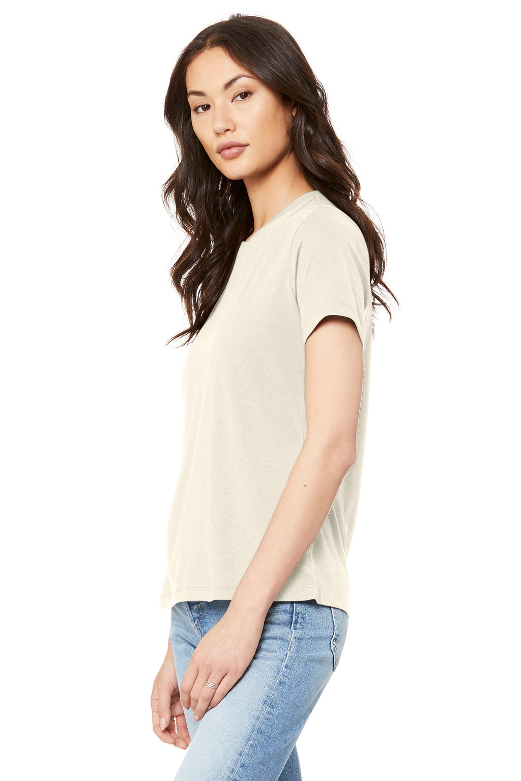 BELLA+CANVAS Women's Relaxed Jersey Short Sleeve Tee. BC6400 - Natural - side