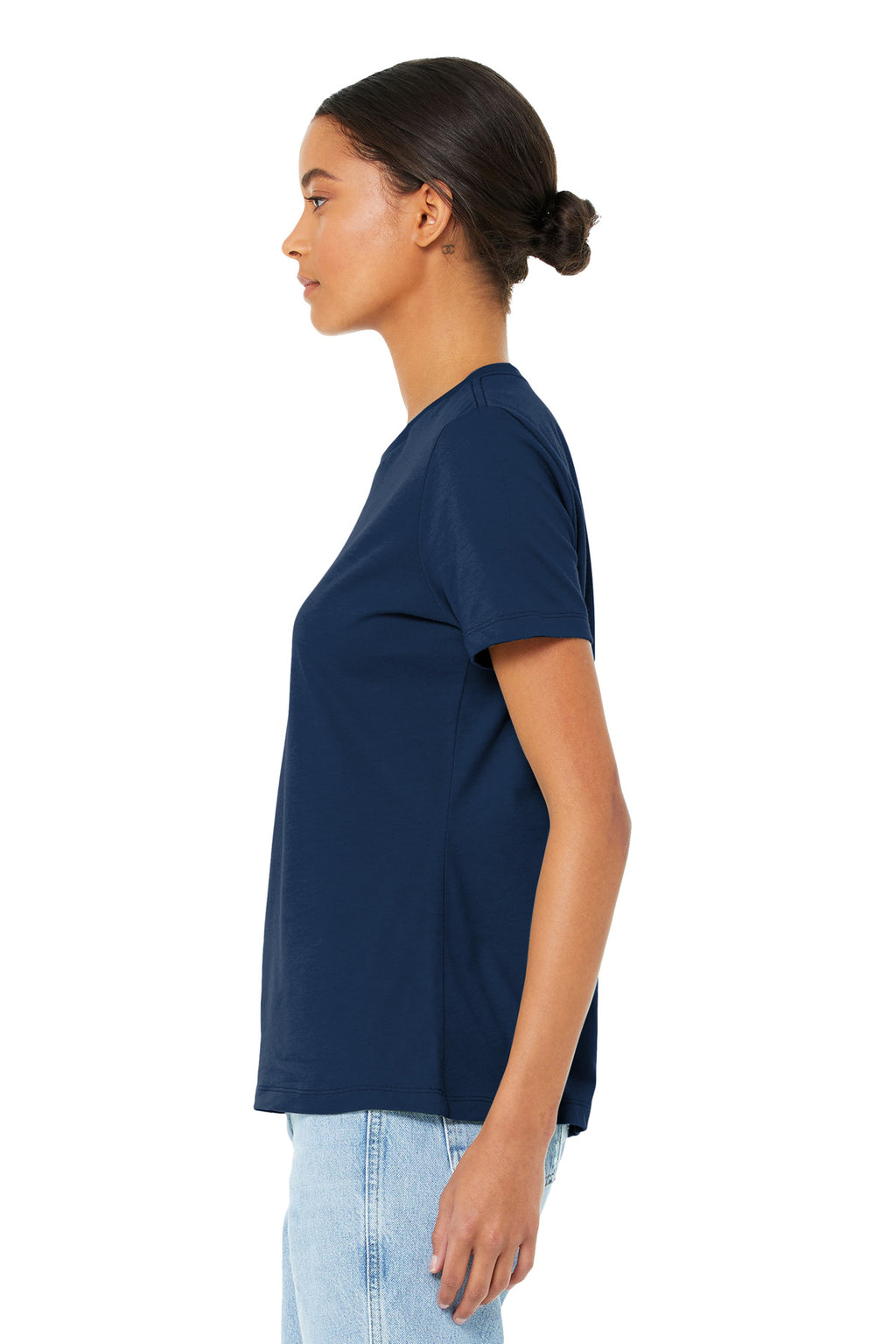 BELLA+CANVAS Women's Relaxed Jersey Short Sleeve Tee. BC6400 - Navy - side