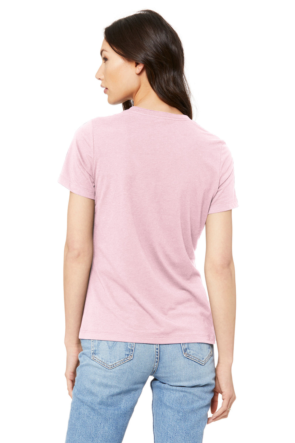 BELLA+CANVAS Women's Relaxed Jersey Short Sleeve Tee. BC6400 - Pink - back