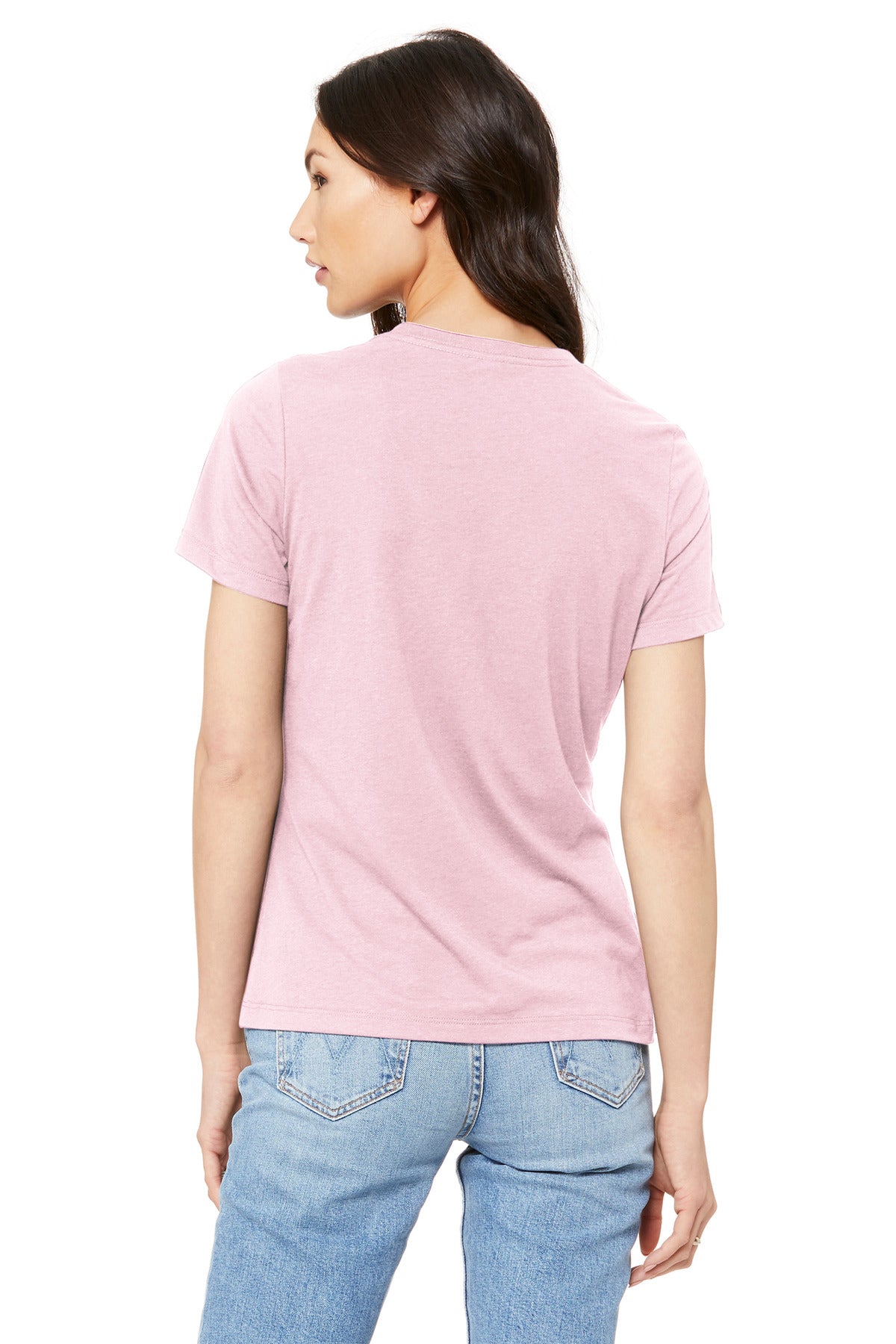 BELLA+CANVAS Women's Relaxed Jersey Short Sleeve Tee. BC6400 - Pink - back