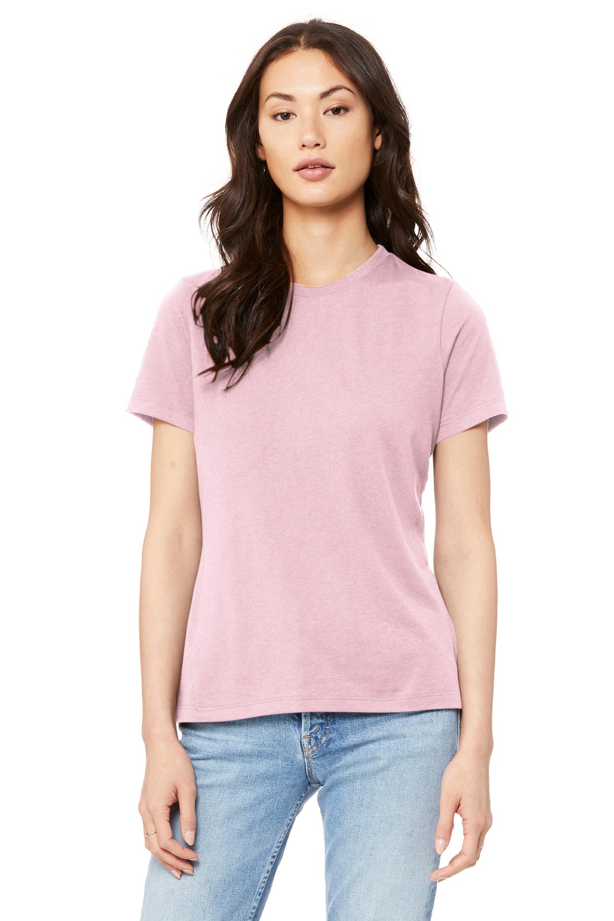 BELLA+CANVAS Women's Relaxed Jersey Short Sleeve Tee. BC6400 - Pink - front