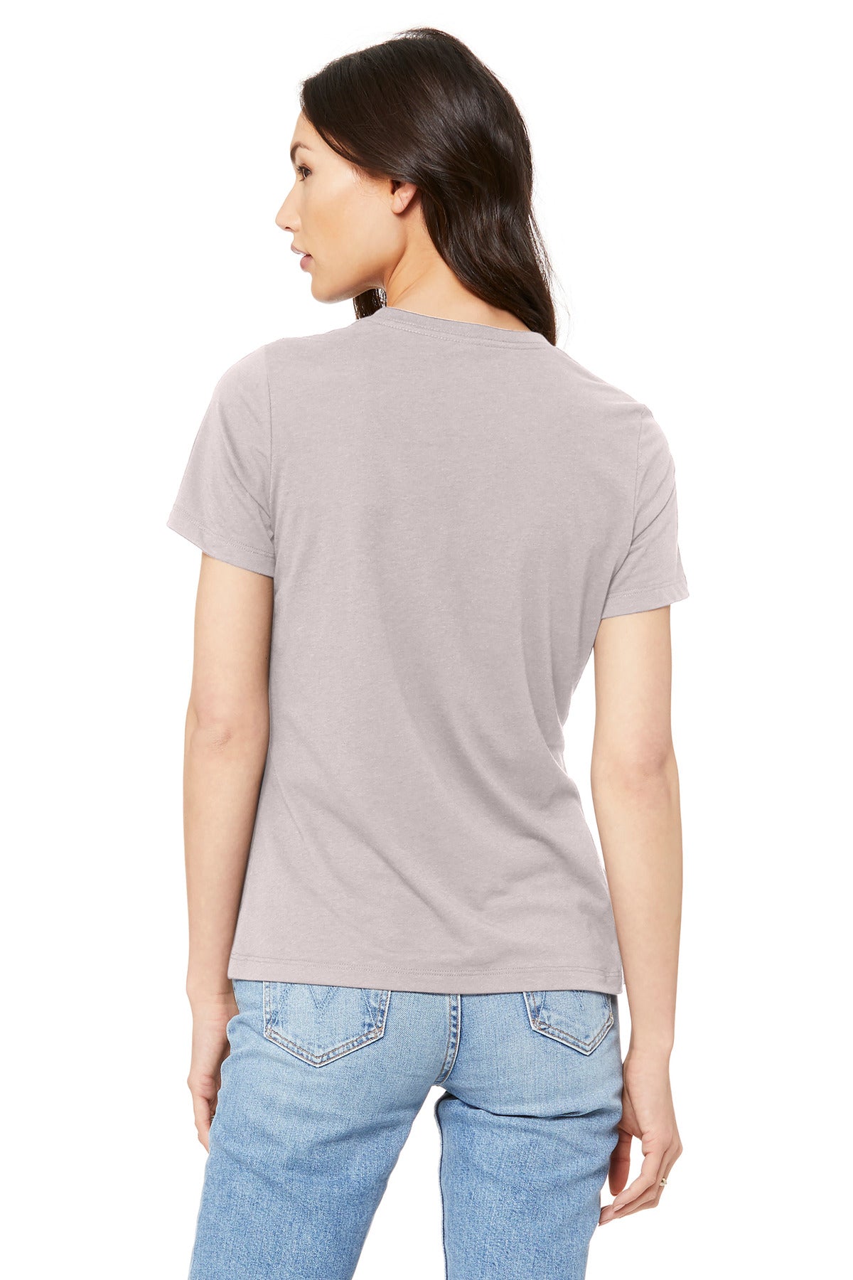 BELLA+CANVAS Women's Relaxed Jersey Short Sleeve Tee. BC6400 - Pink Gravel - back
