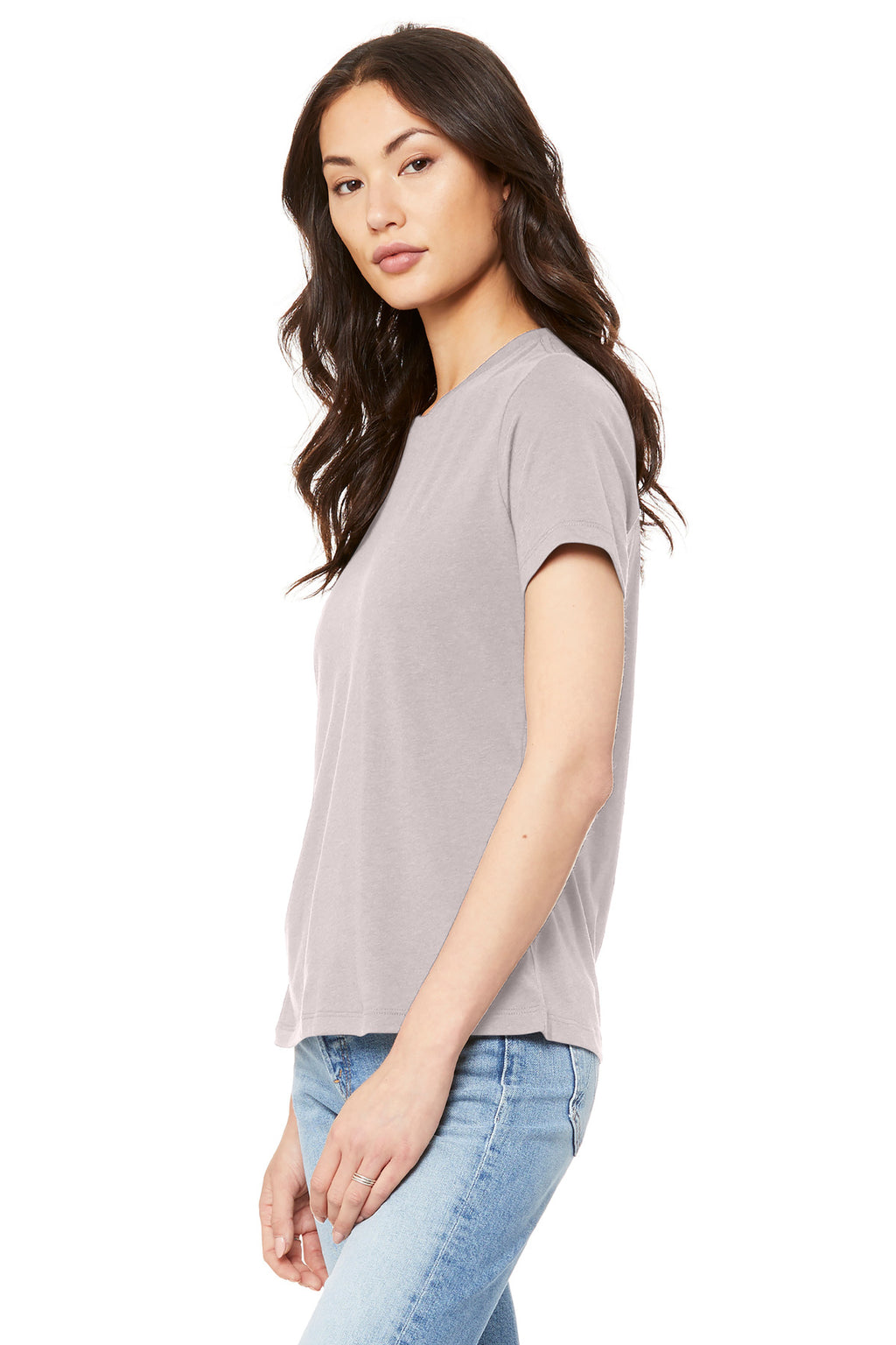 BELLA+CANVAS Women's Relaxed Jersey Short Sleeve Tee. BC6400 - Pink Gravel - side
