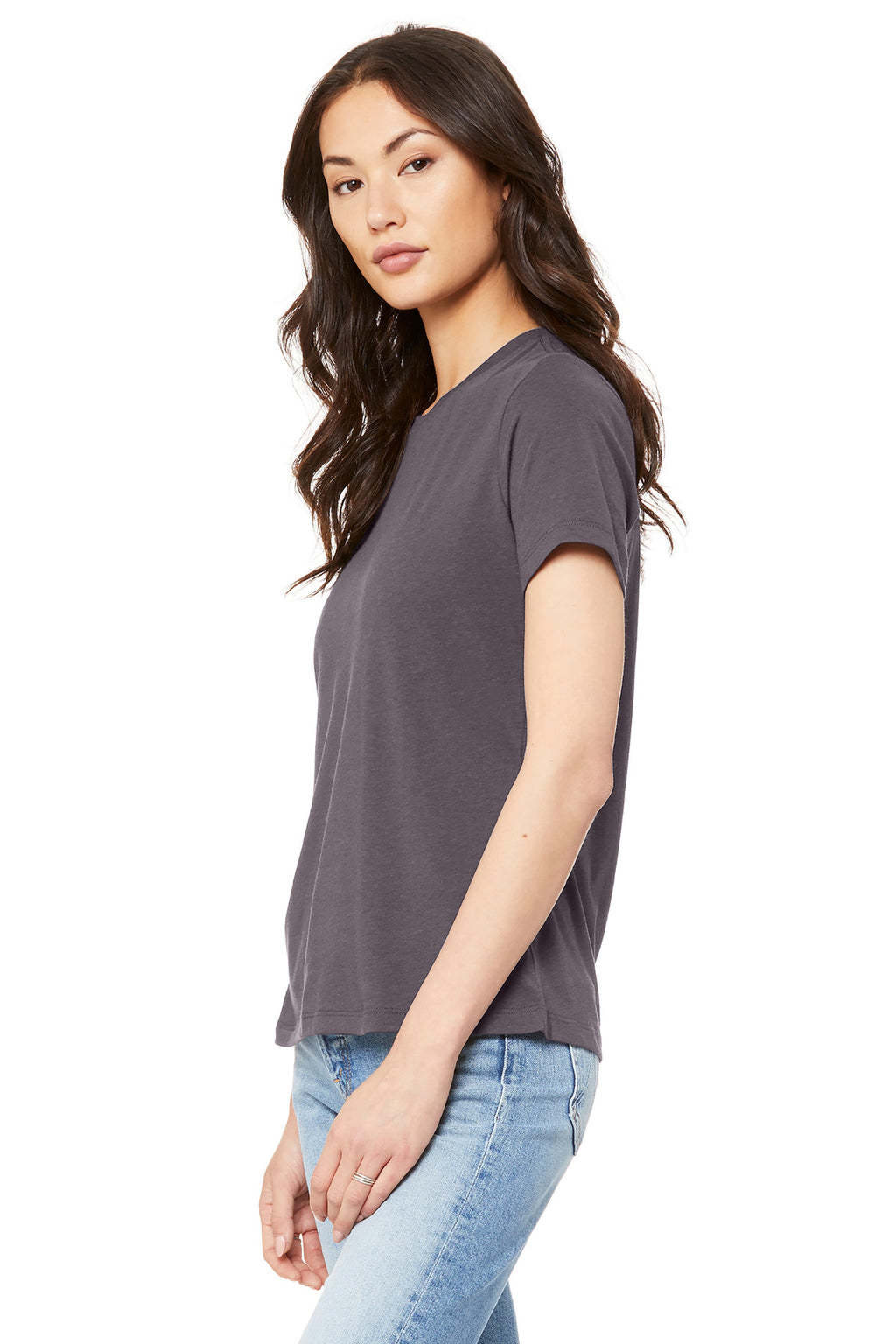 BELLA+CANVAS Women's Relaxed Jersey Short Sleeve Tee. BC6400 - Purple Storm - side