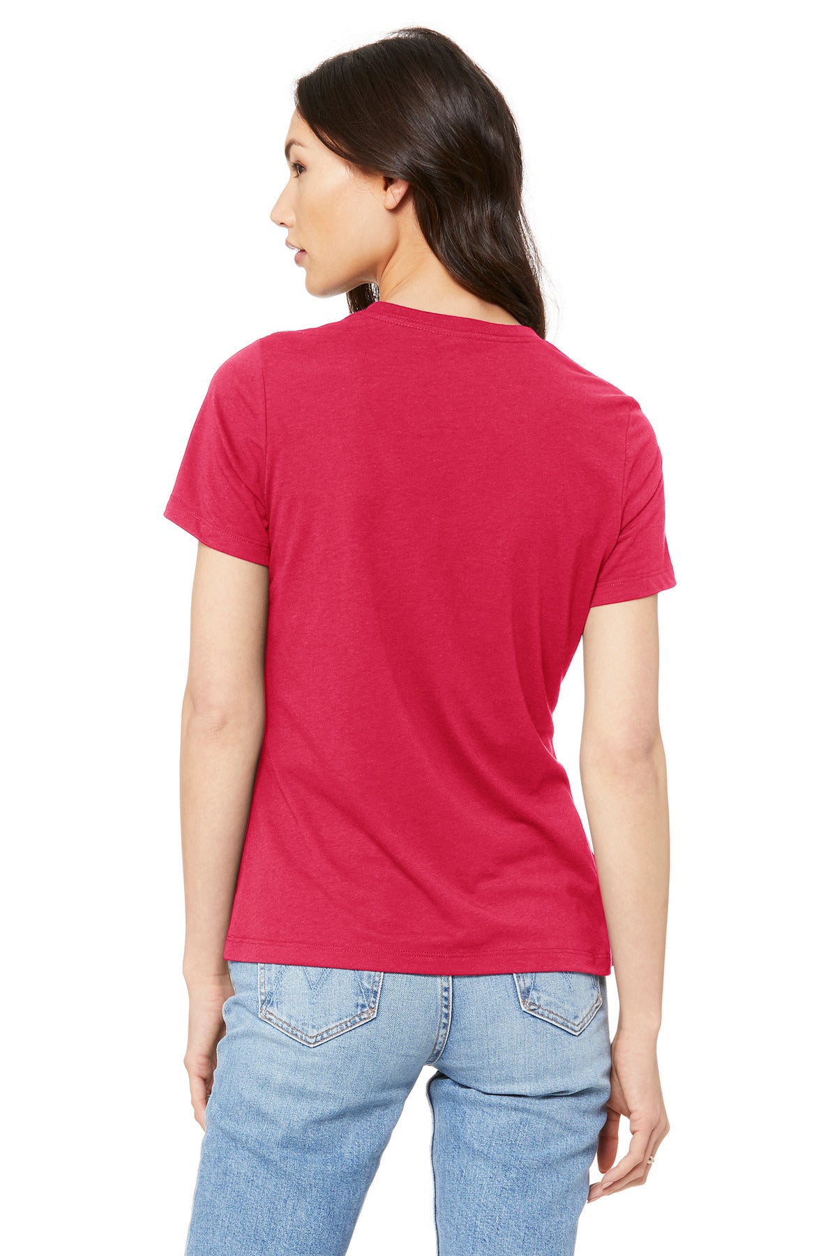 BELLA+CANVAS Women's Relaxed Jersey Short Sleeve Tee. BC6400 - Red - back