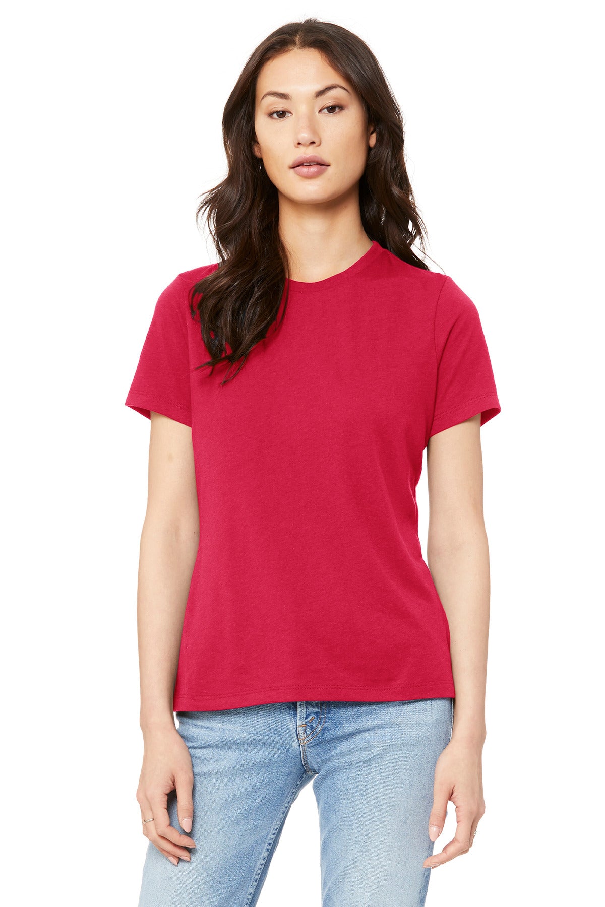 BELLA+CANVAS Women's Relaxed Jersey Short Sleeve Tee. BC6400 - Red - front