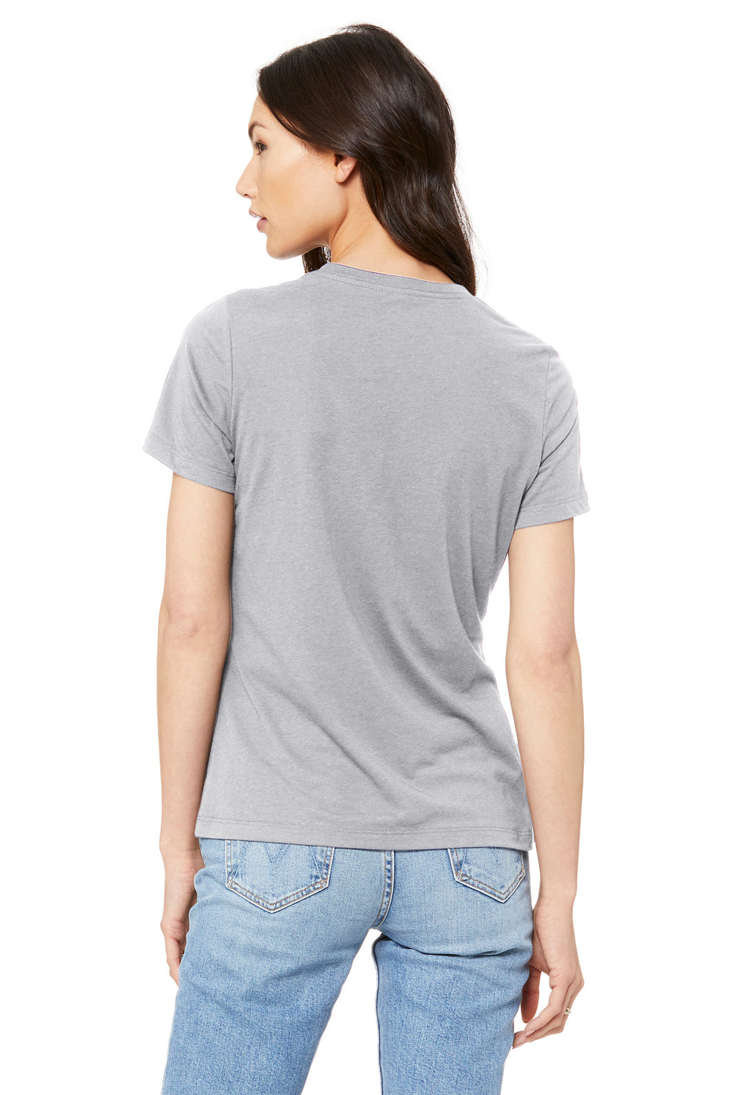 BELLA+CANVAS Women's Relaxed Jersey Short Sleeve Tee. BC6400 - Solid Athletic Grey - back