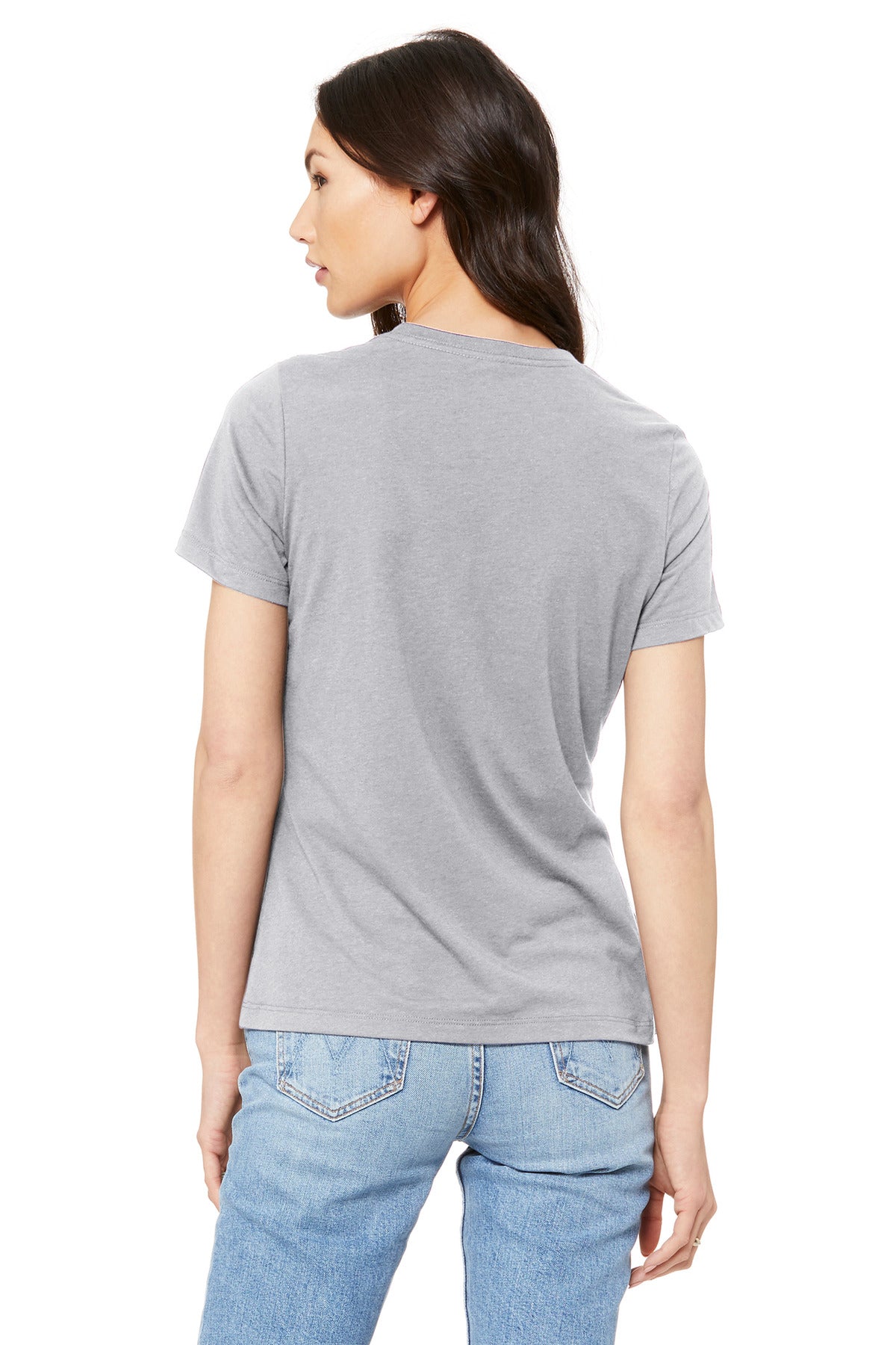 BELLA+CANVAS Women's Relaxed Jersey Short Sleeve Tee. BC6400 - Solid Athletic Grey - back