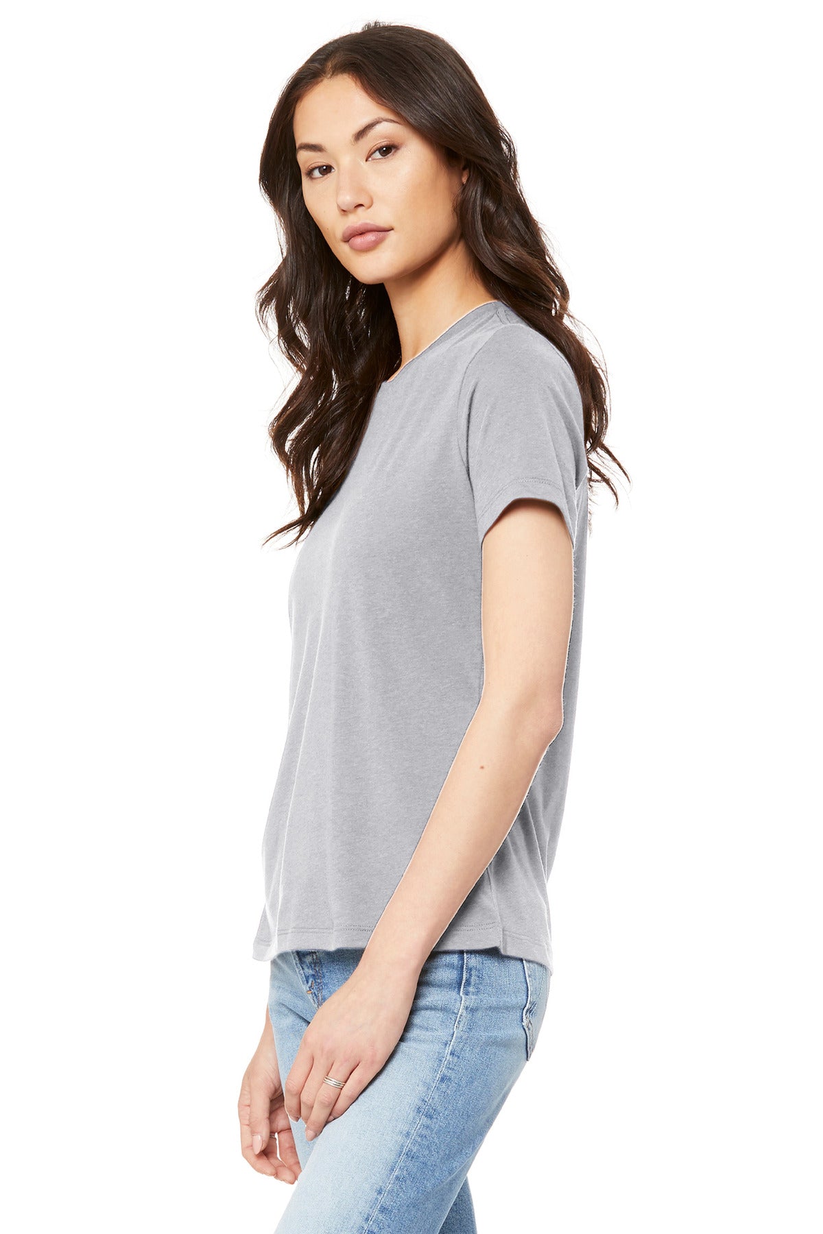 BELLA+CANVAS Women's Relaxed Jersey Short Sleeve Tee. BC6400 - Solid Athletic Grey - side