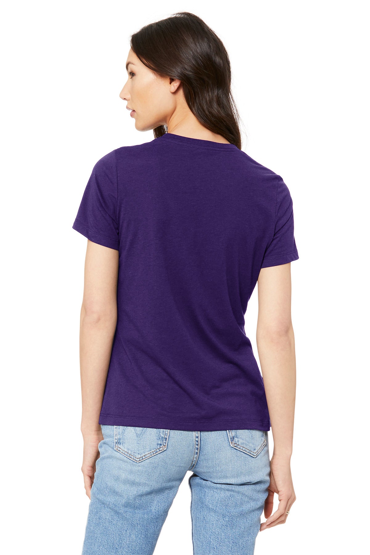 BELLA+CANVAS Women's Relaxed Jersey Short Sleeve Tee. BC6400 - Team Purple - back