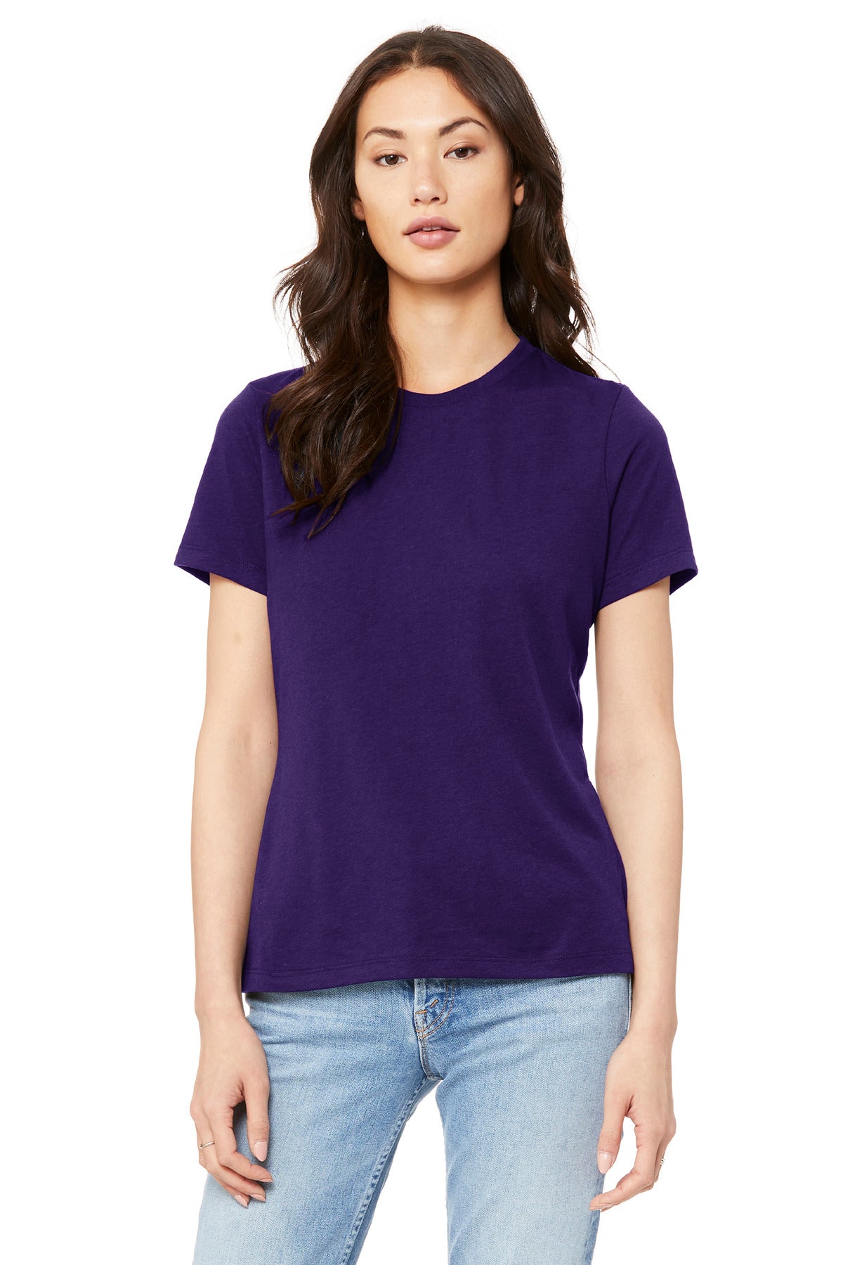 BELLA+CANVAS Women's Relaxed Jersey Short Sleeve Tee. BC6400 - Team Purple - front