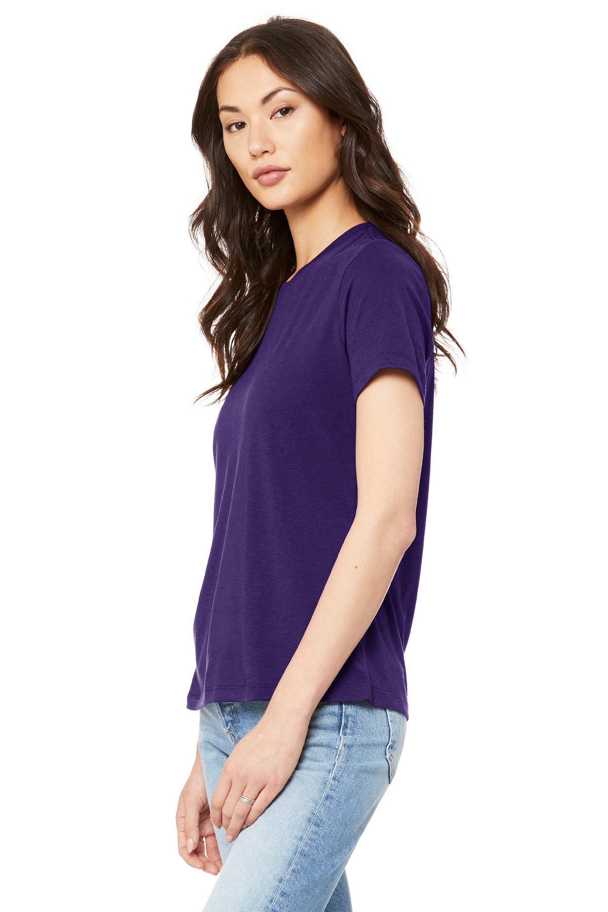 BELLA+CANVAS Women's Relaxed Jersey Short Sleeve Tee. BC6400 - Team Purple - side