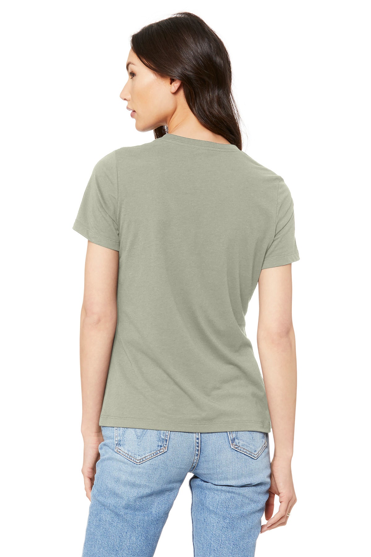 BELLA+CANVAS Women's Relaxed Jersey Short Sleeve Tee. BC6400 - Thyme - back